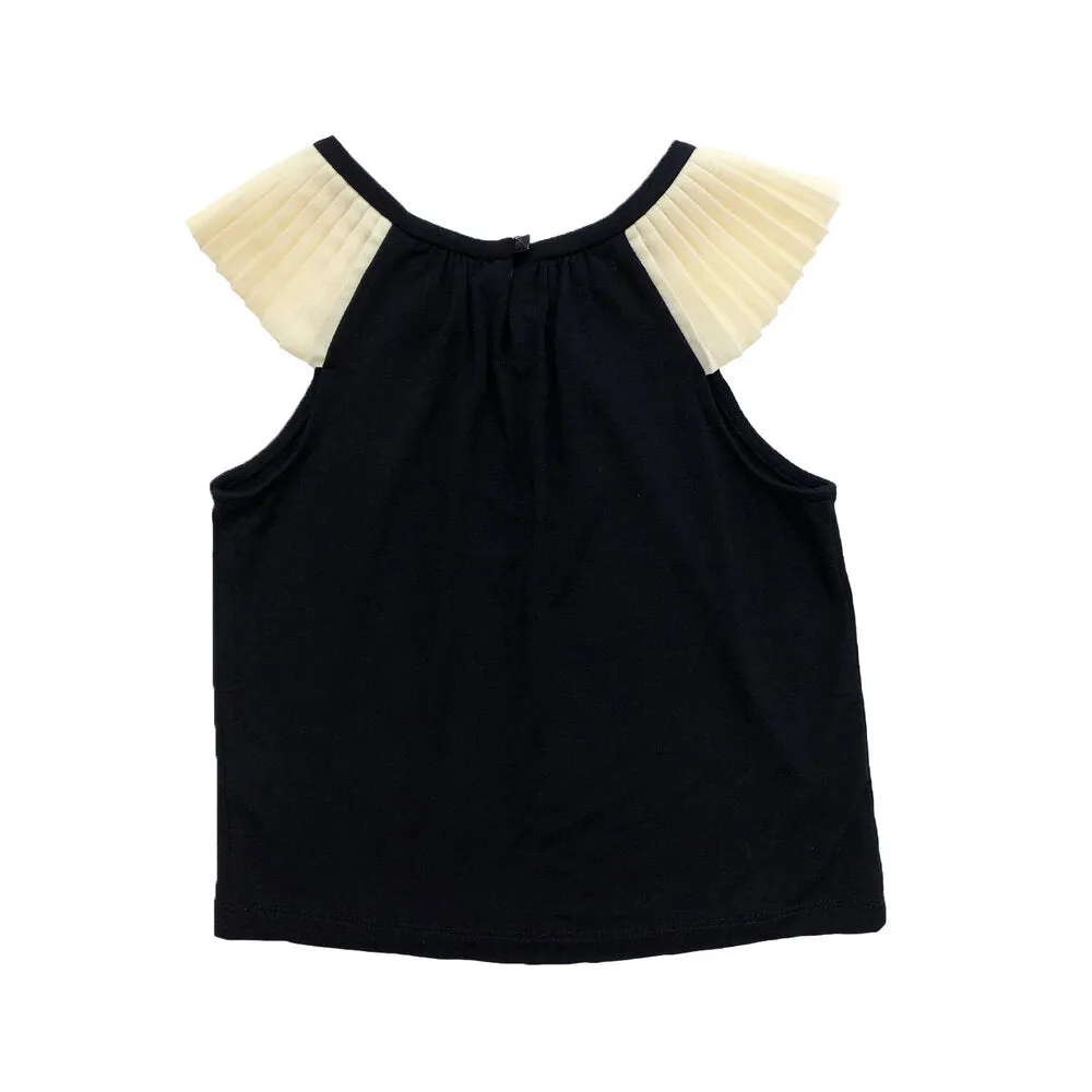 Girls Maryam Jersey Pleated Top - Meteorite