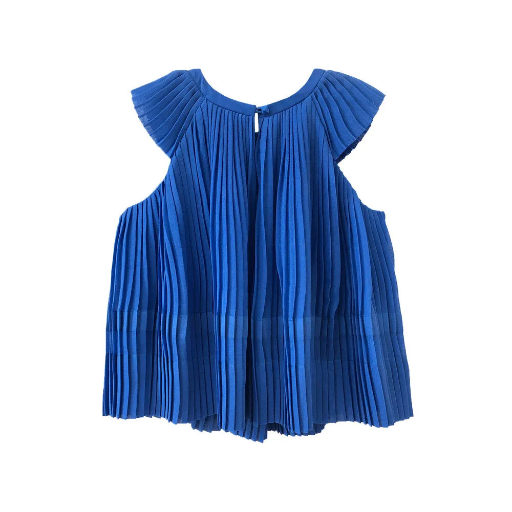 Girls Maryam Pleated Top - Palace Blue