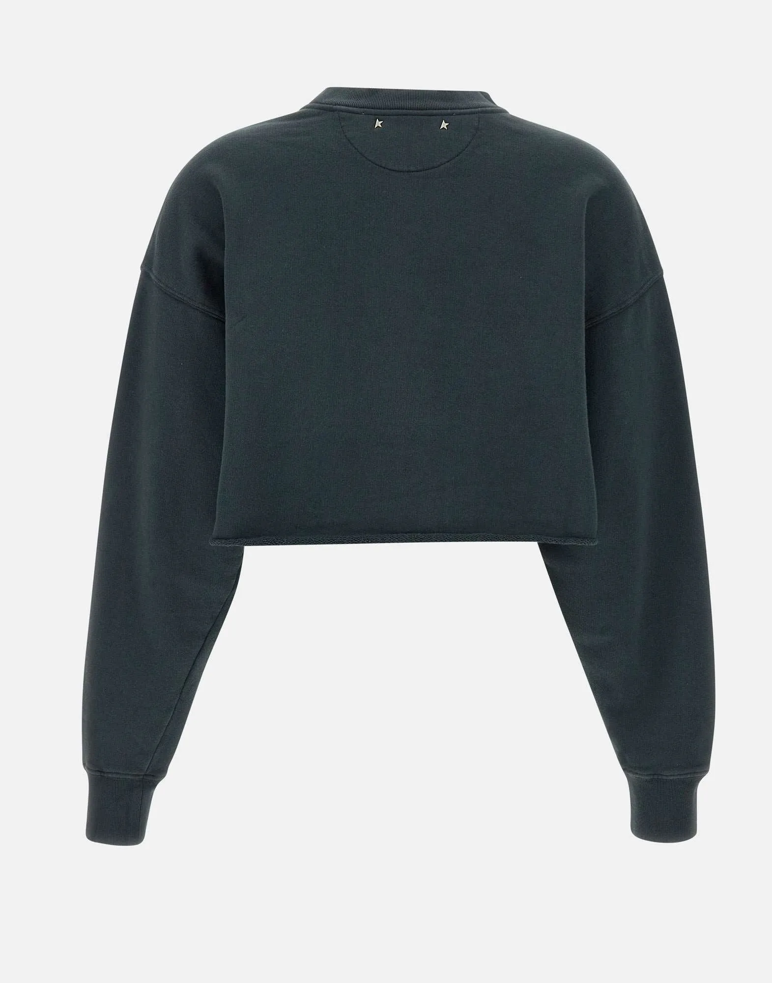 Golden Goose Black Cotton Sweatshirt med kristallapplikationer