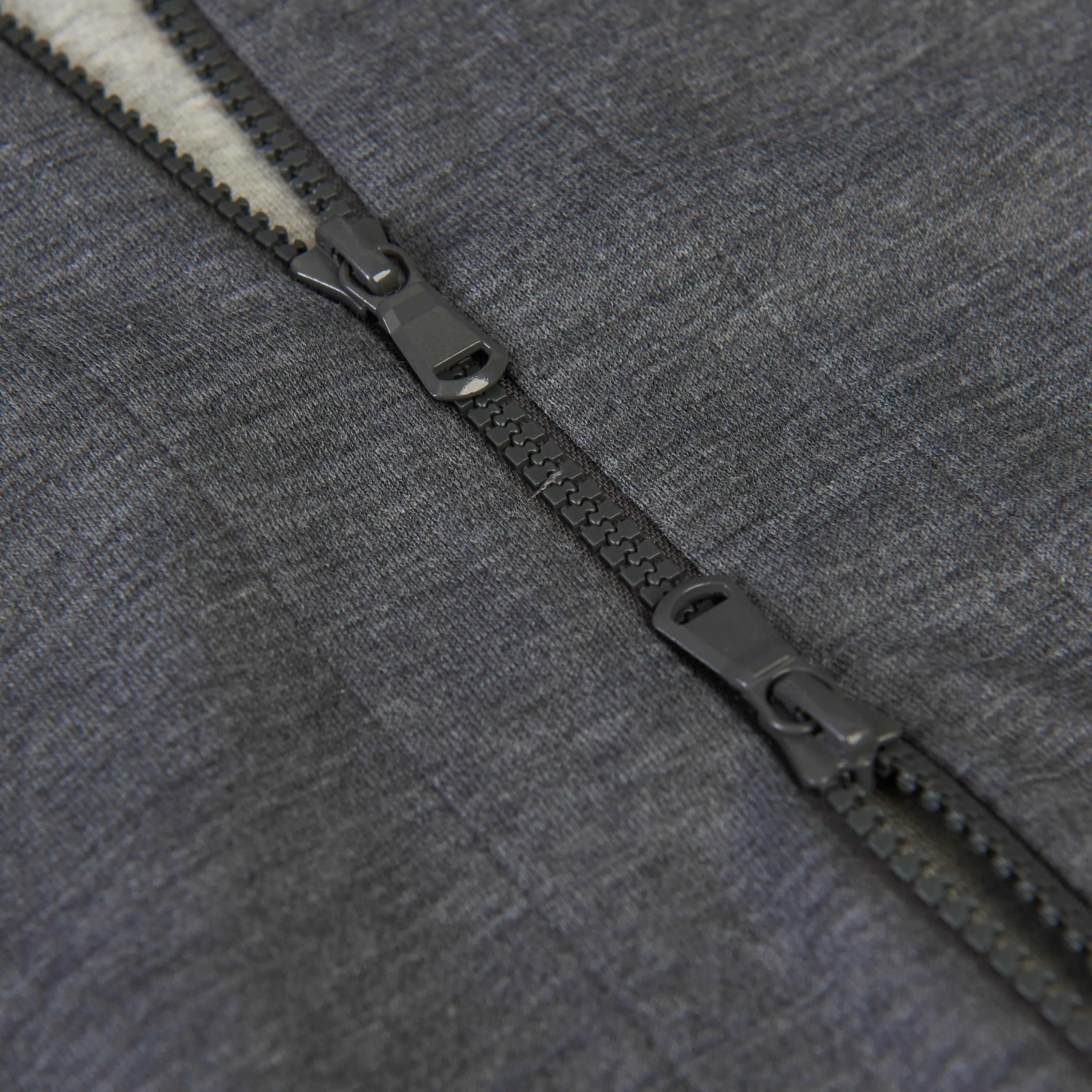 Gray Interlock Hooded Sweatshirt - Monili Stripe Embroidery, Cotton & Silk