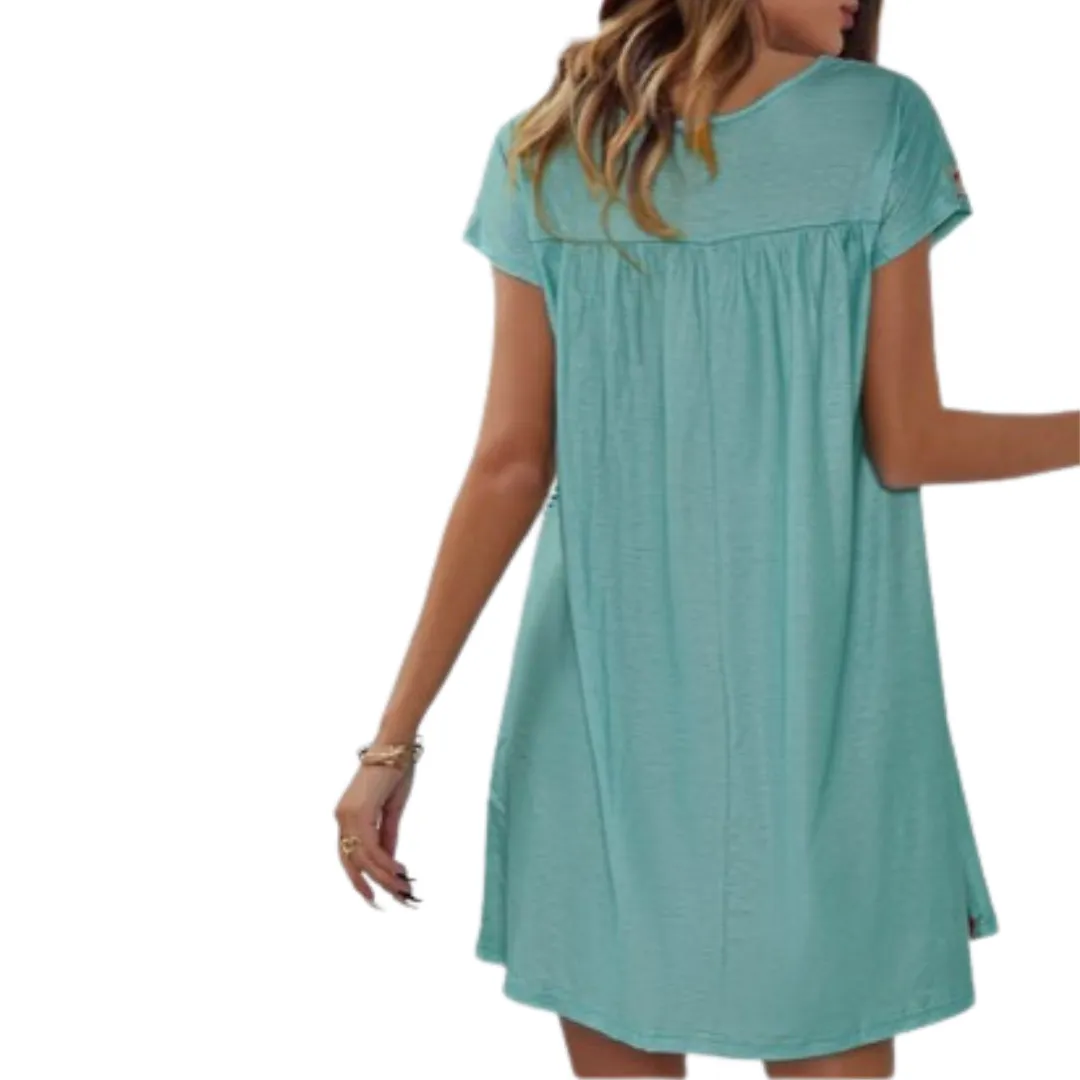 Green multicolor floral  print dress