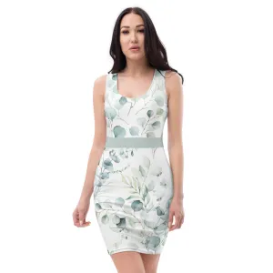 Greens Watercolor Leaves - Printed Dress