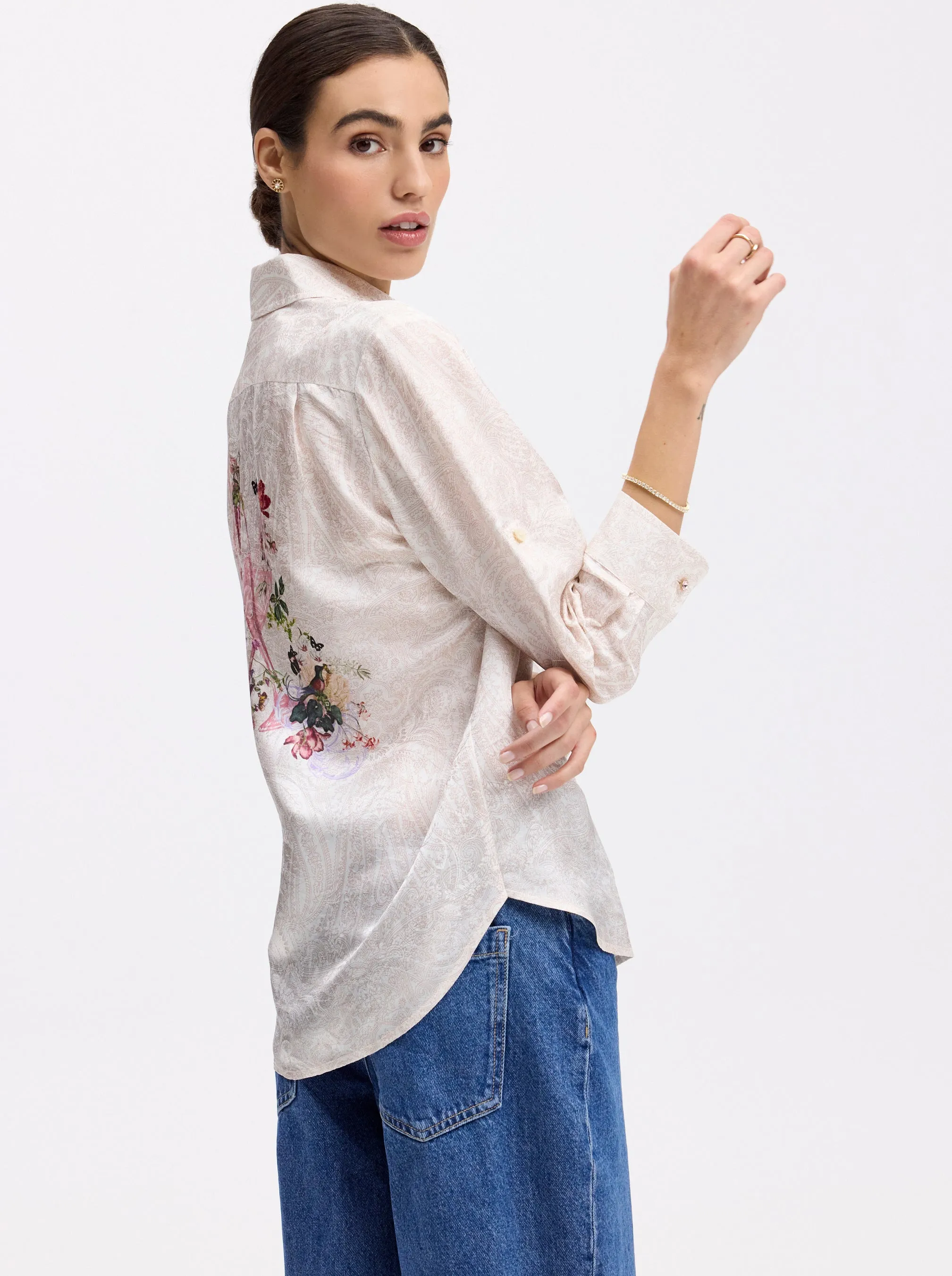 HADLEY 3/4 SLEEVE BUTTON DOWN SHIRT