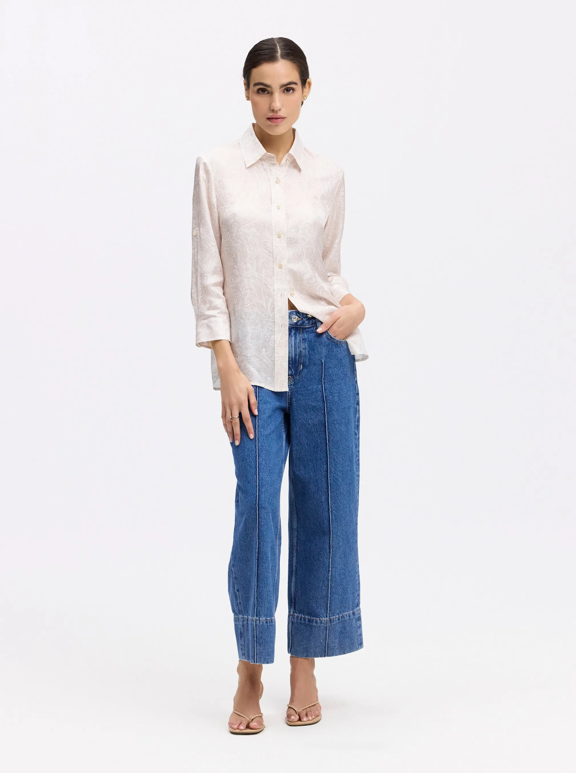 HADLEY 3/4 SLEEVE BUTTON DOWN SHIRT