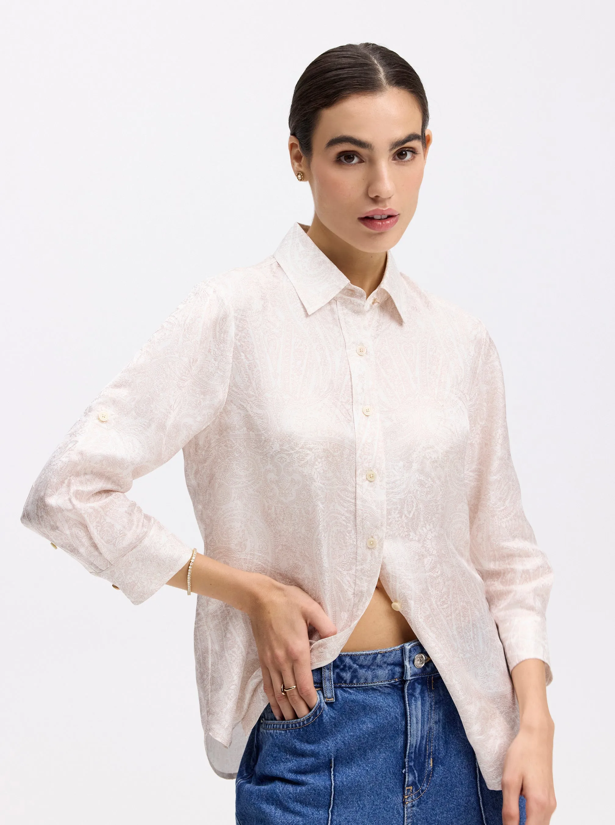 HADLEY 3/4 SLEEVE BUTTON DOWN SHIRT