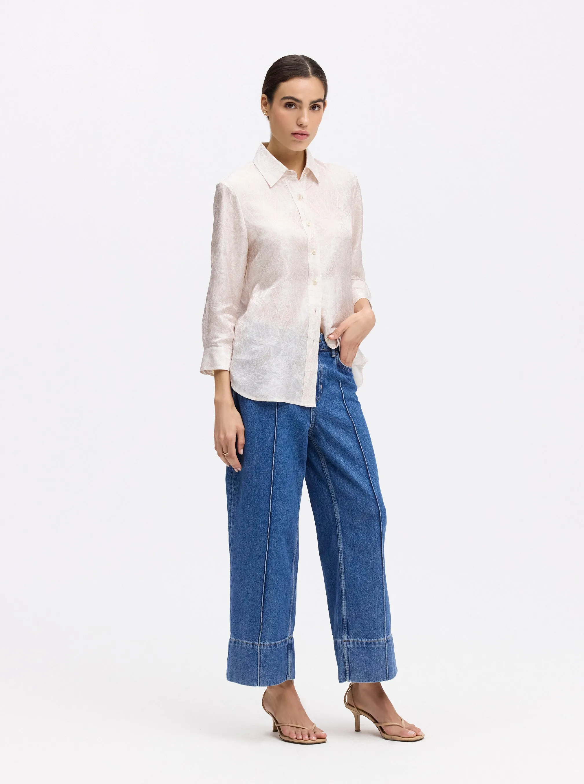 HADLEY 3/4 SLEEVE BUTTON DOWN SHIRT