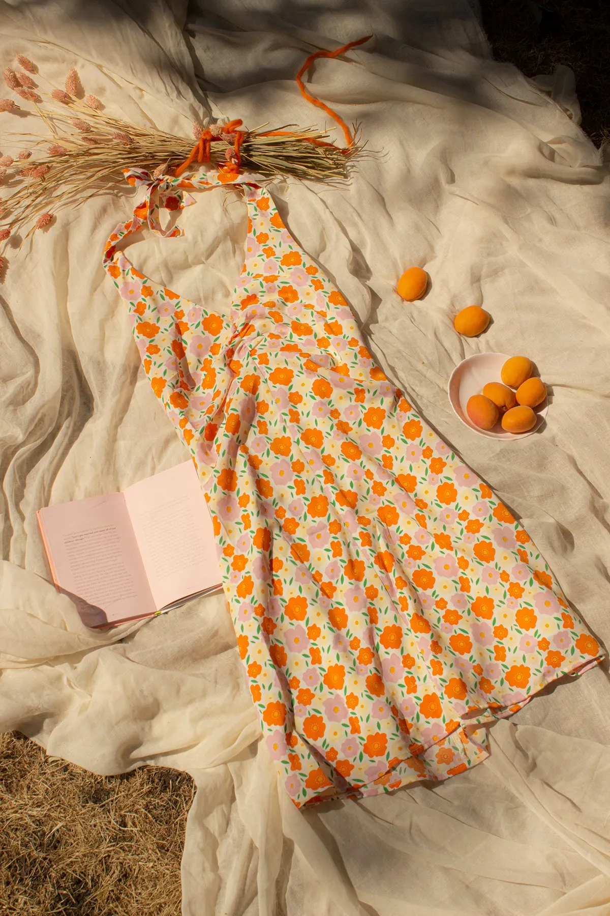 Halter Neck Floral Mini Dress