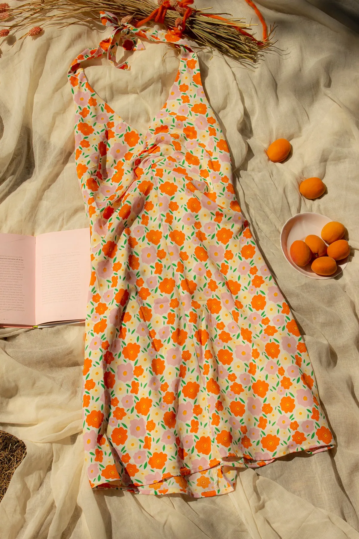 Halter Neck Floral Mini Dress