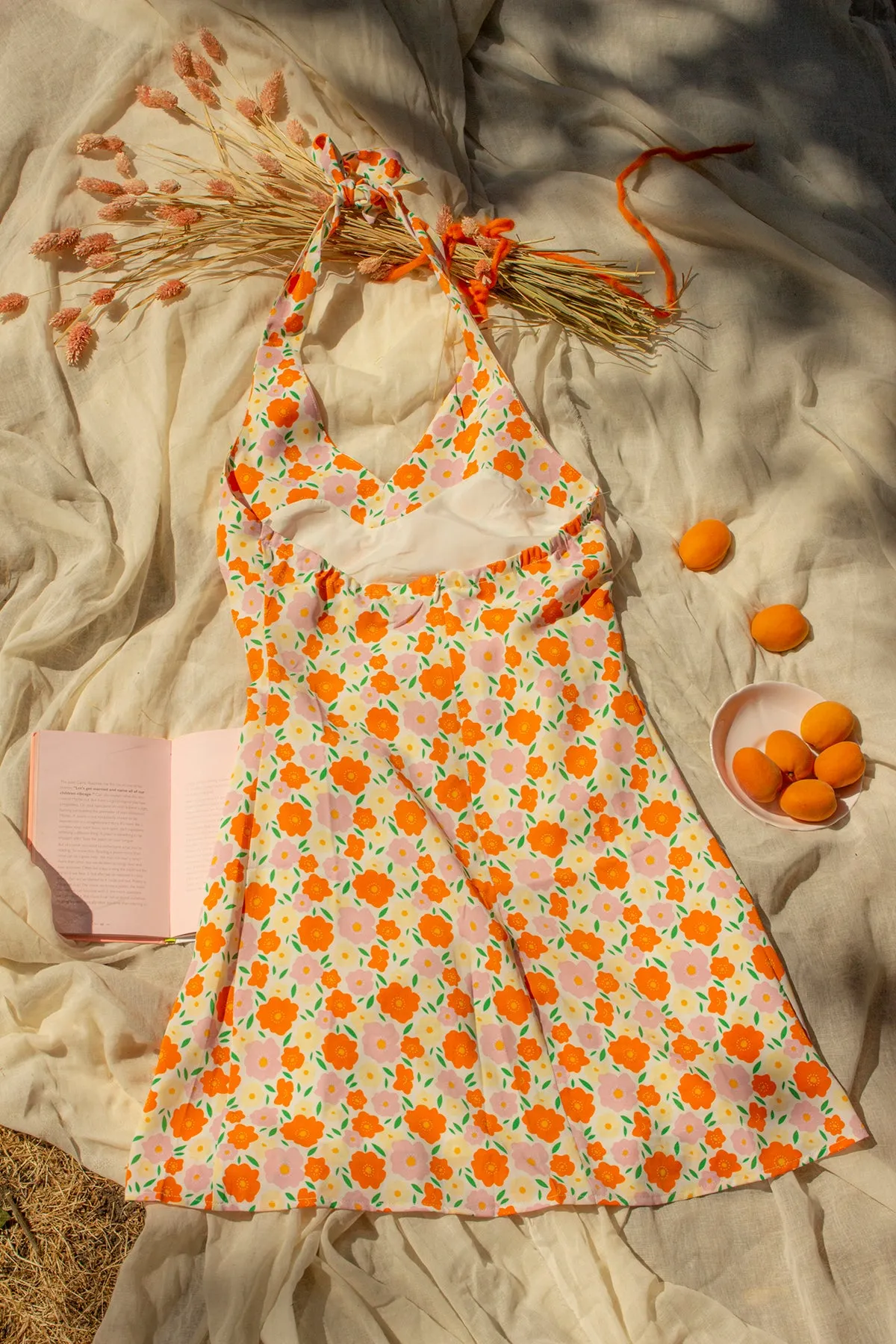 Halter Neck Floral Mini Dress