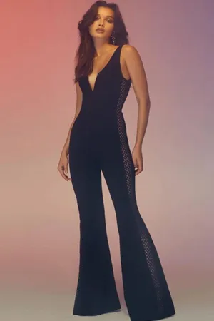 Hanna Black Lace Up Jumpsuit