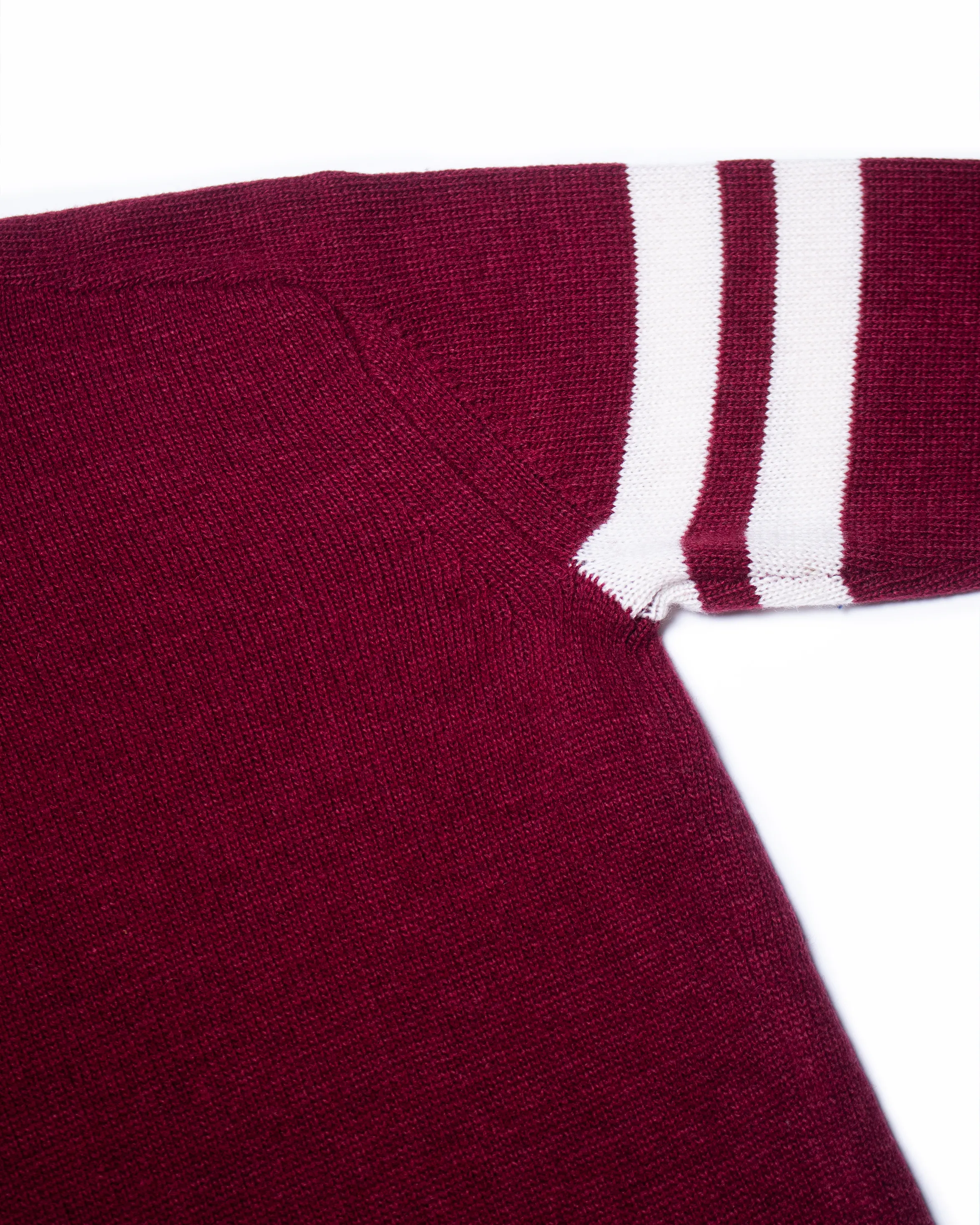 HARVARD WOOL V-NECK SWEATER - BURGUNDY