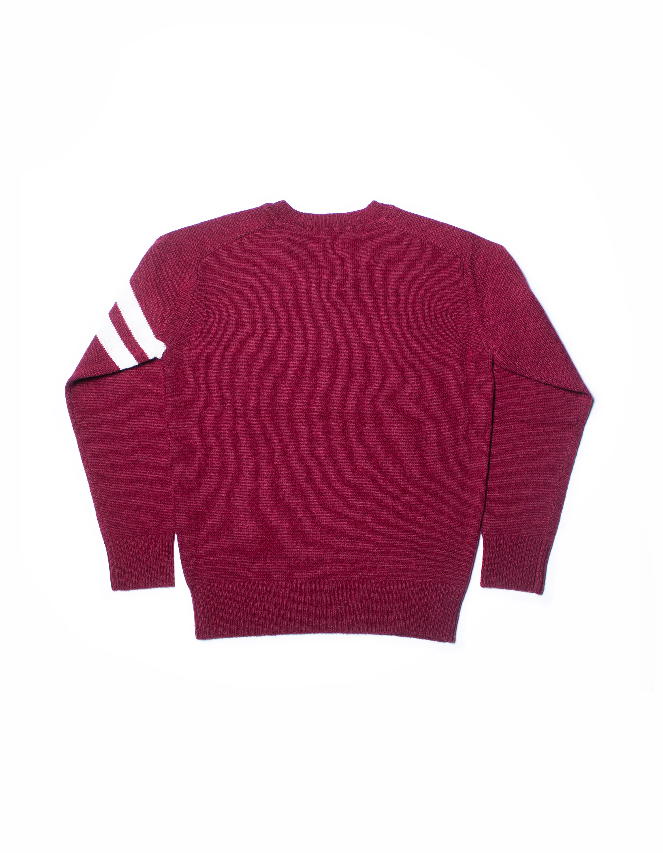 HARVARD WOOL V-NECK SWEATER - BURGUNDY