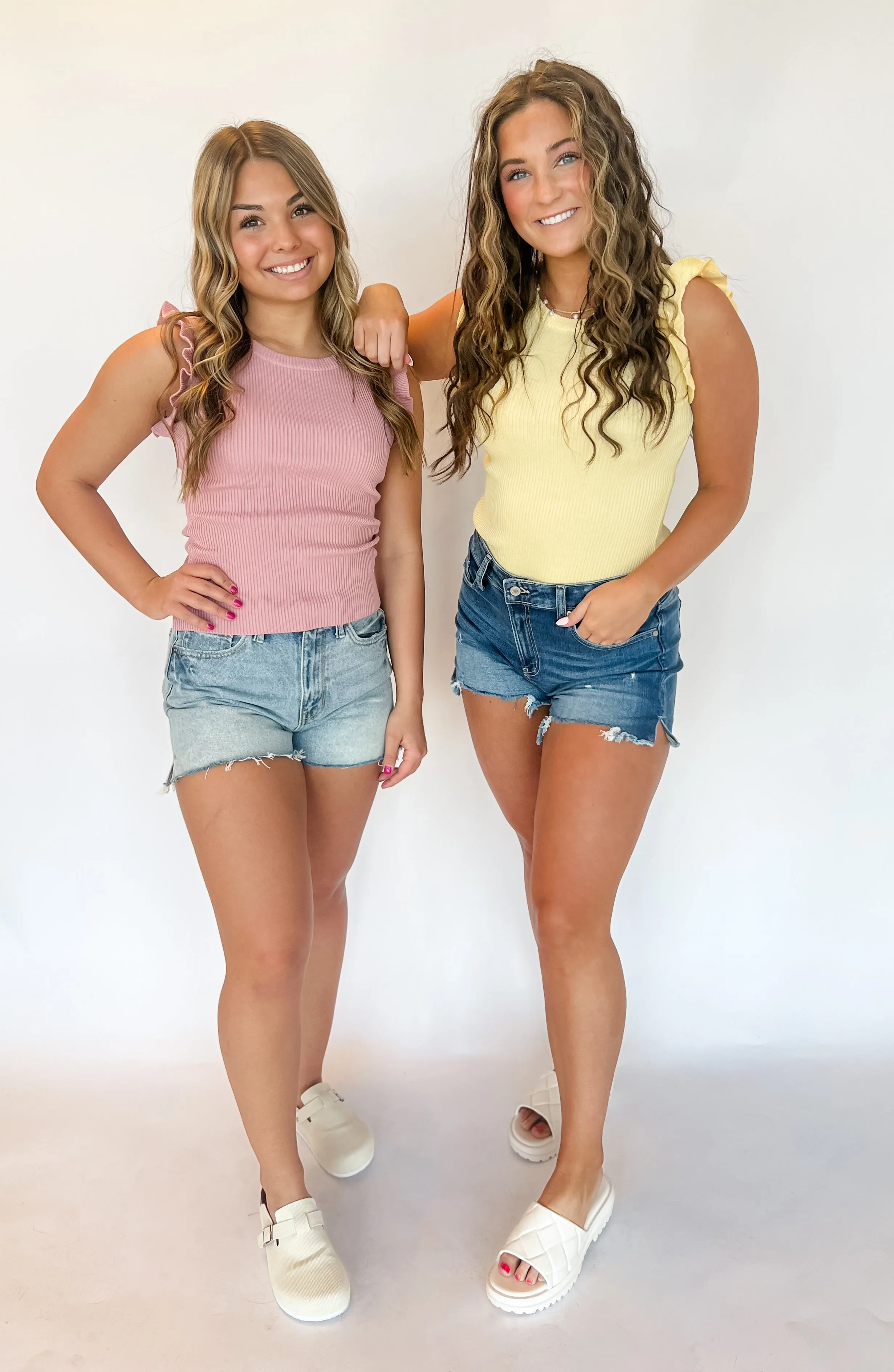Heart Flutter Knit Top - Pink