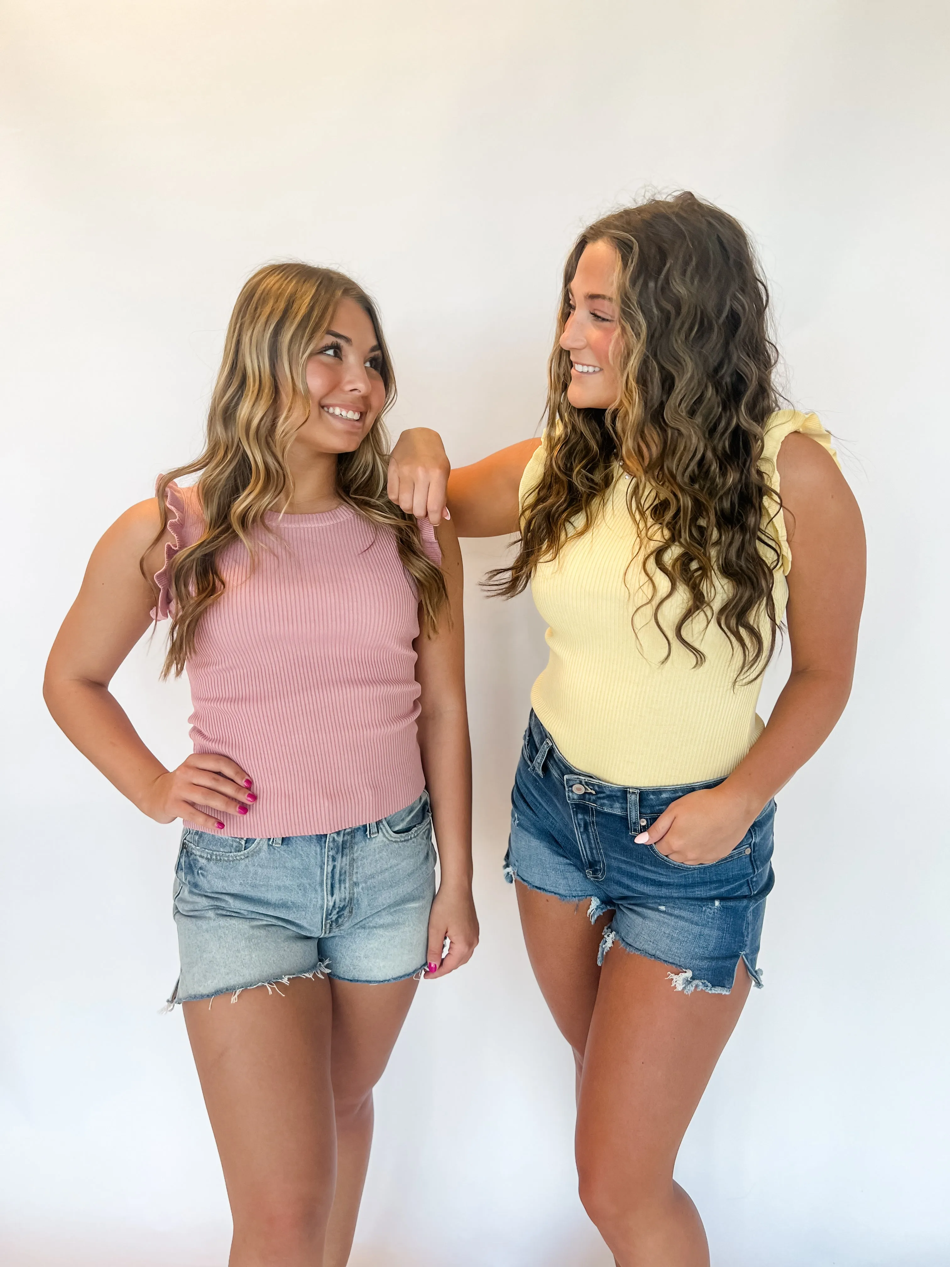 Heart Flutter Knit Top - Pink