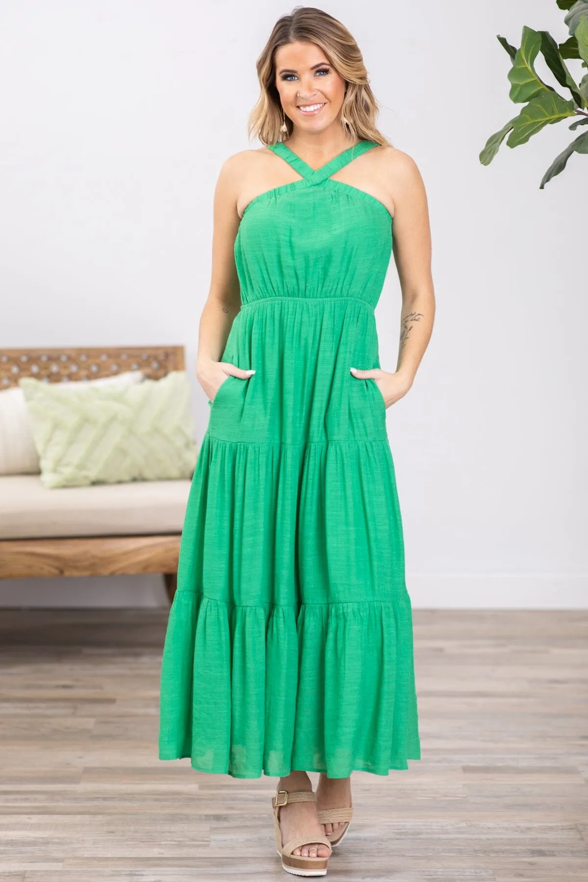 Jade Halter Neck Skirt Maxi Dress