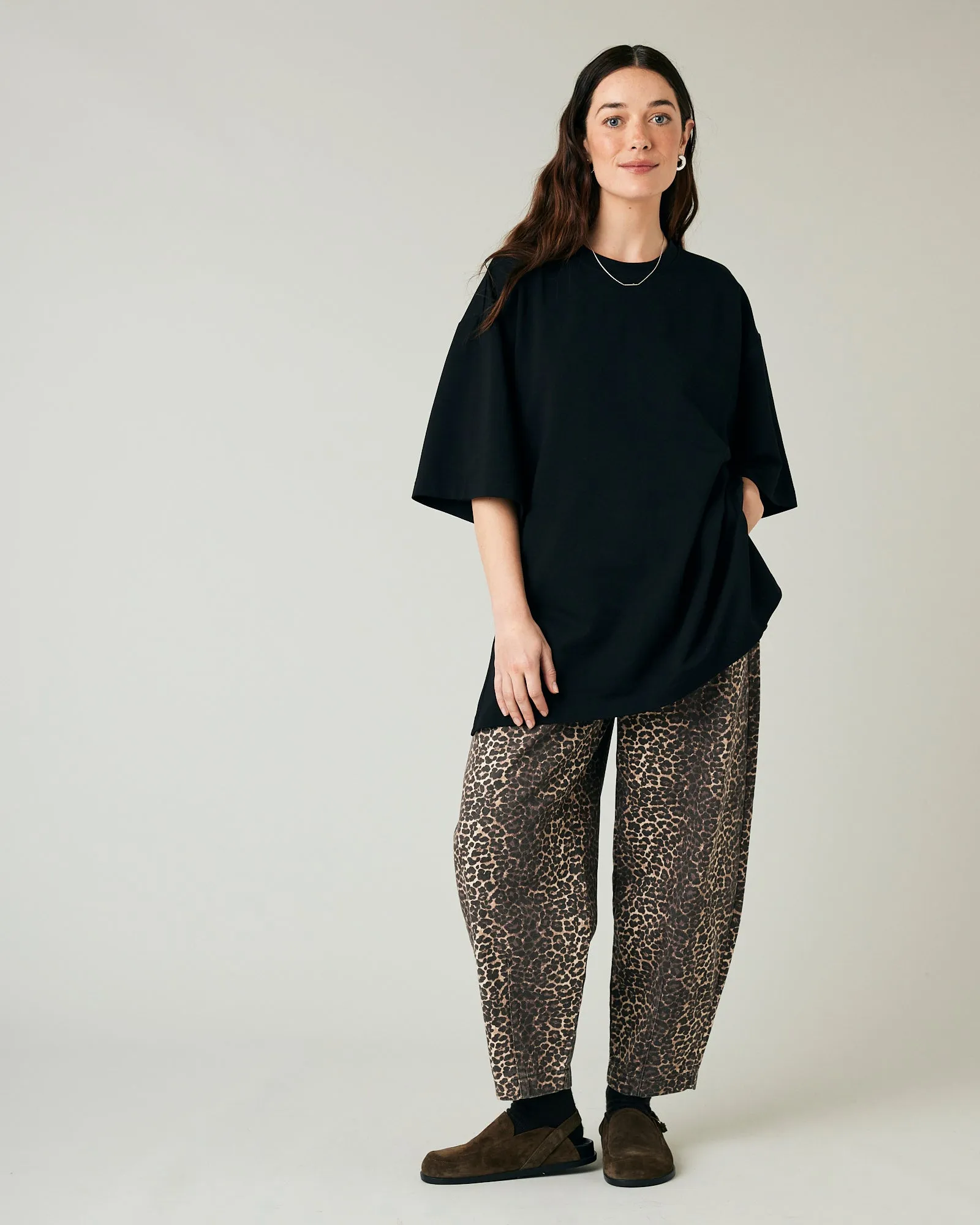Jude Black Cotton Jersey Short Drop Sleeve Top