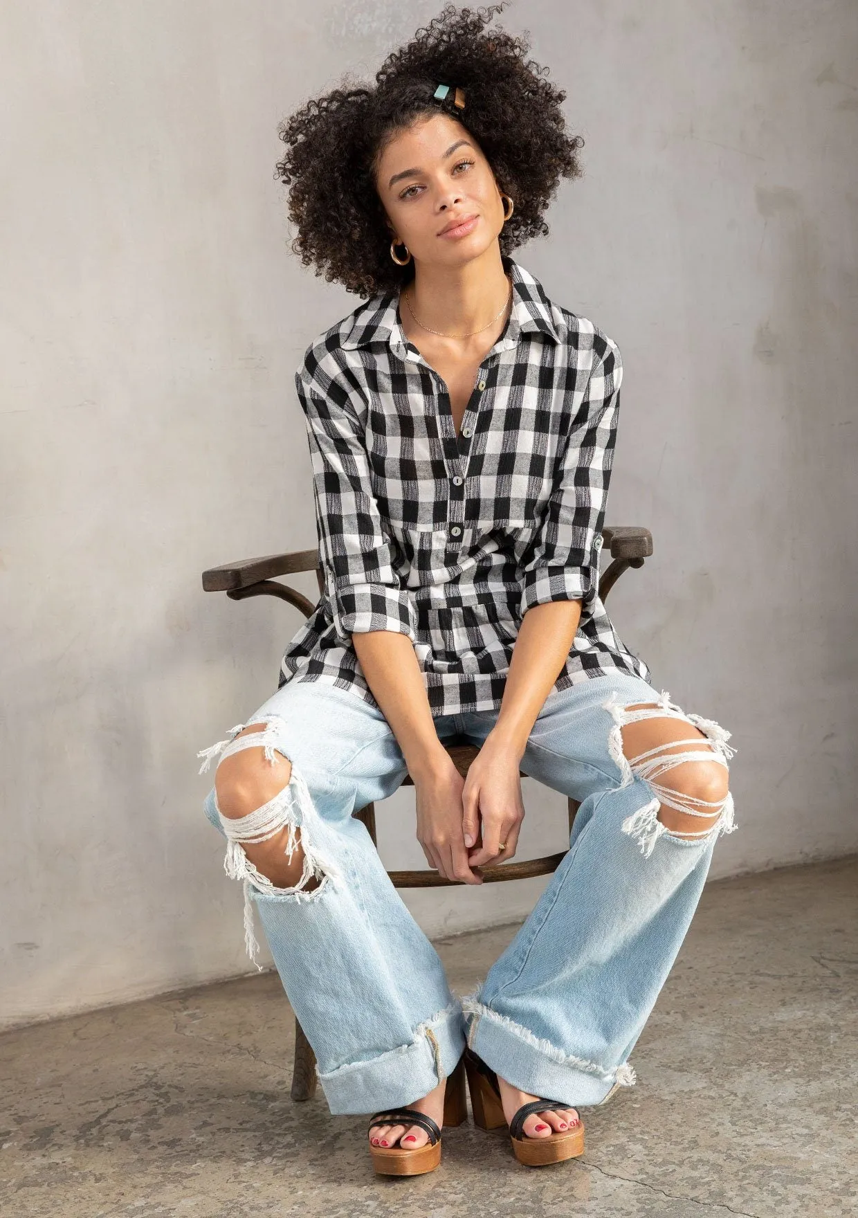 Jules Gingham Tiered Tunic