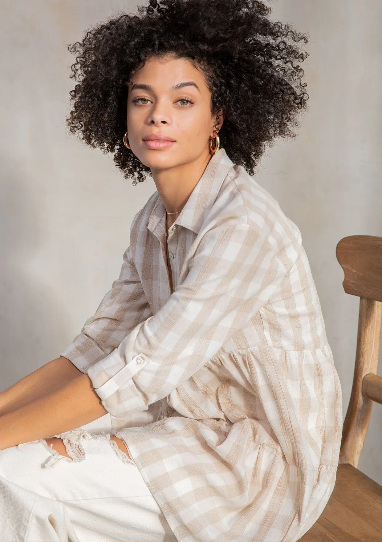 Jules Gingham Tiered Tunic