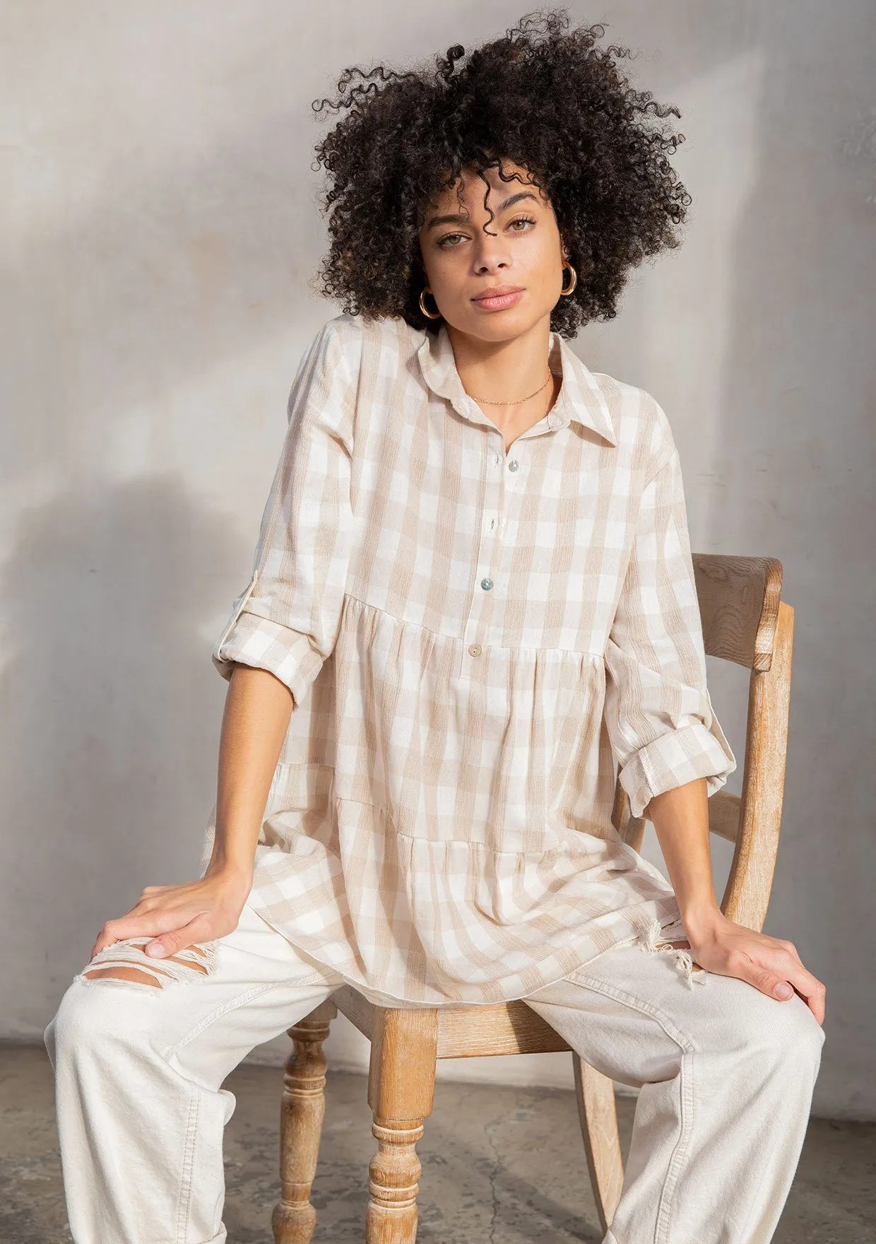 Jules Gingham Tiered Tunic