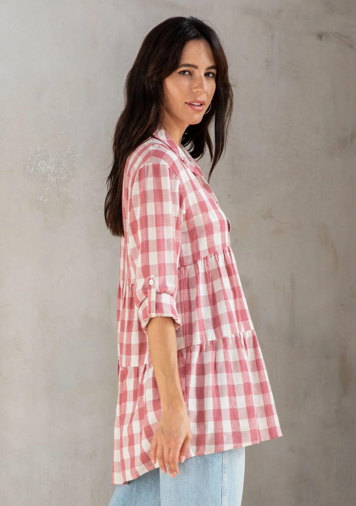 Jules Gingham Tiered Tunic