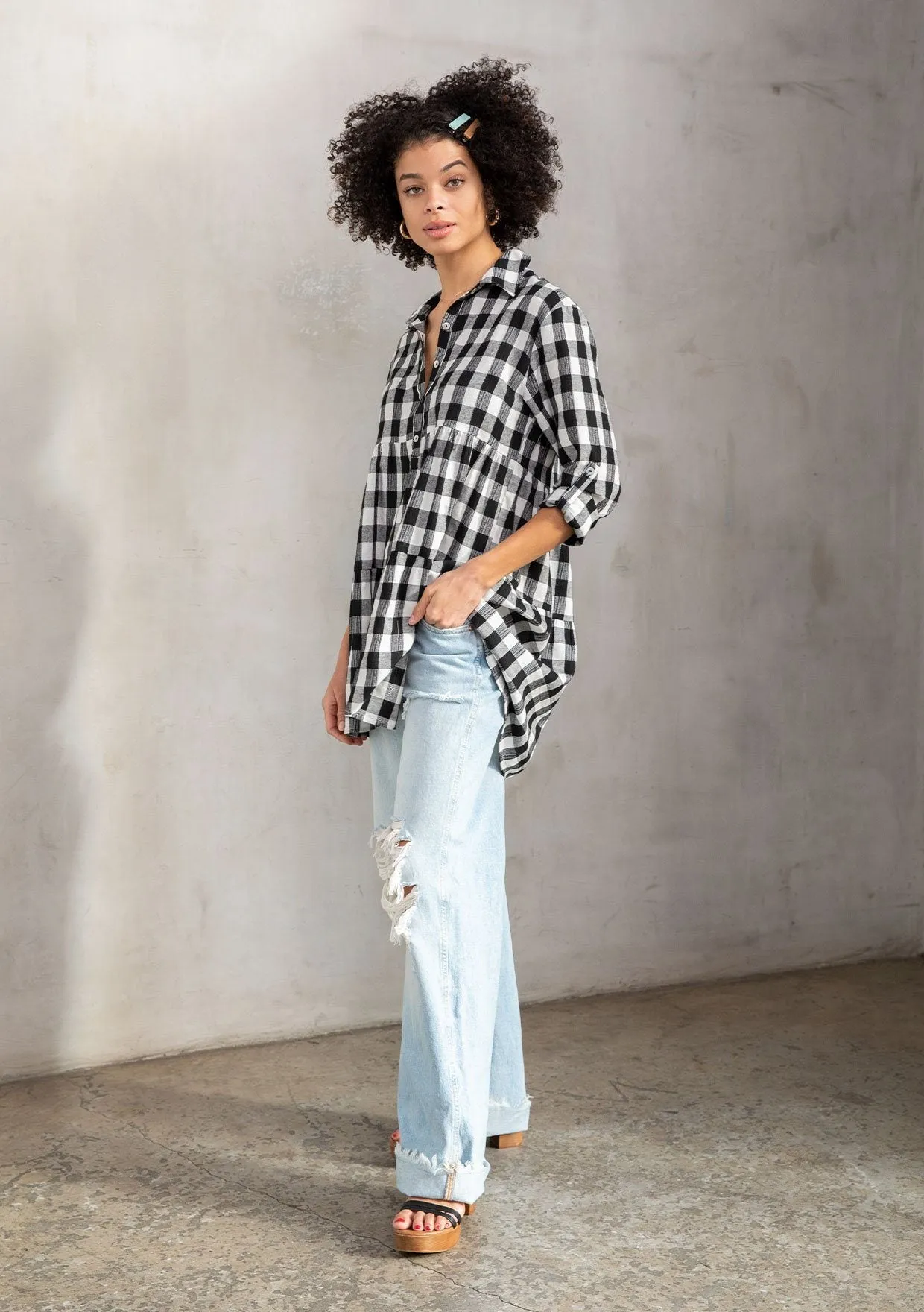 Jules Gingham Tiered Tunic