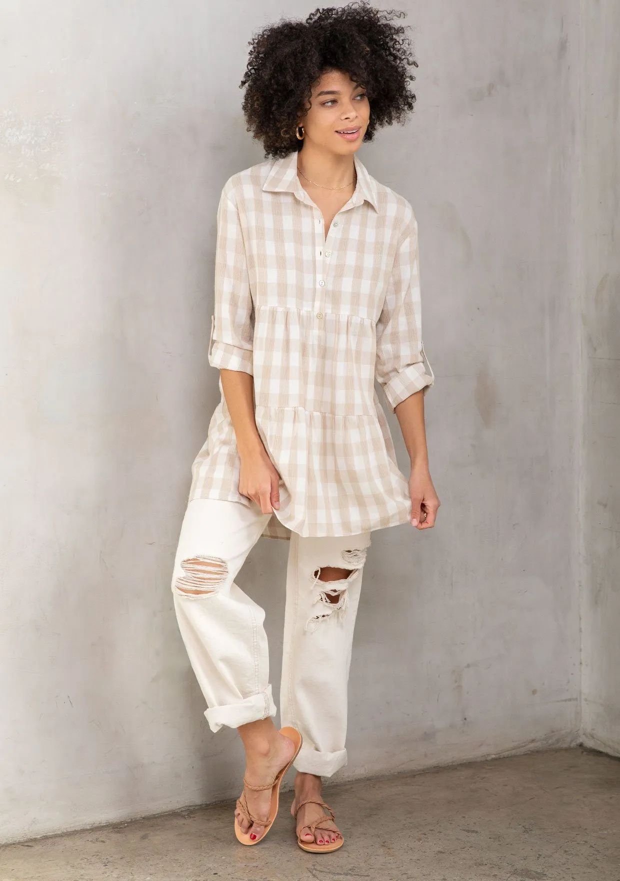 Jules Gingham Tiered Tunic