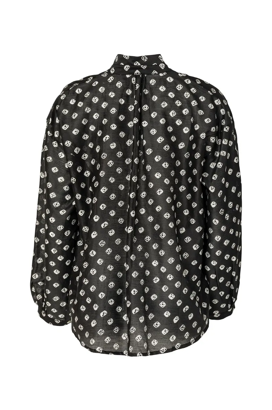 Kiki Licorice Silk Blouse, Black Licorice