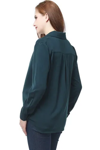 Kimi   Kai Maternity "Brook" Surplice Drape Front Nursing Blouse