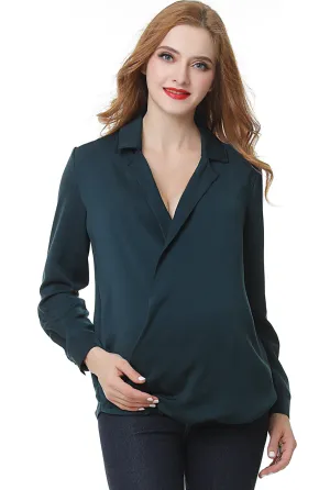 Kimi   Kai Maternity "Brook" Surplice Drape Front Nursing Blouse