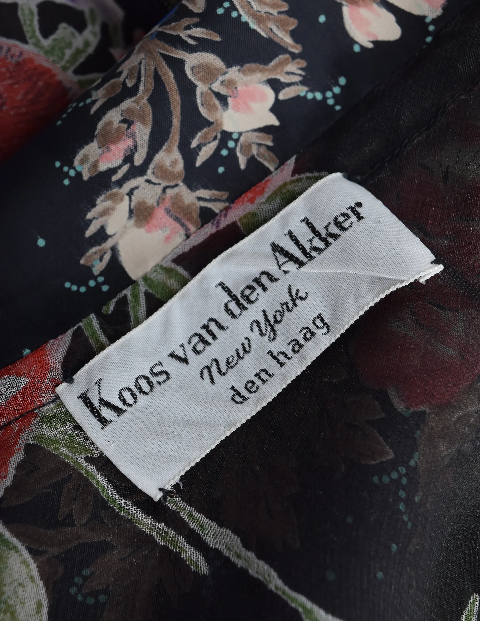 Koos van den Akker Vintage Patchwork Mixed Floral Silk Chiffon Shirt