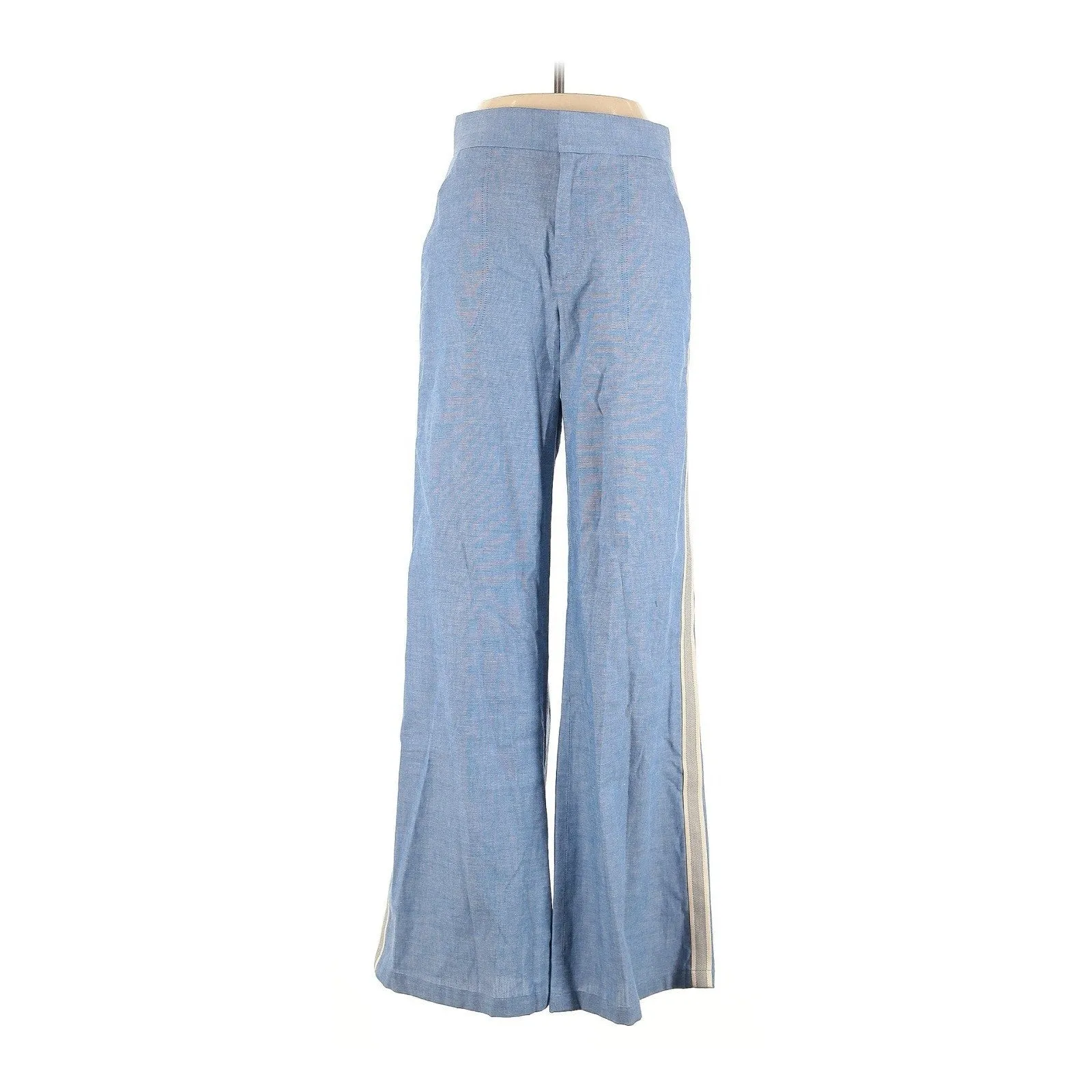 La Ligne Women's Riviera High-Rise Wide Leg Cotton Pants – Blue, Size 4