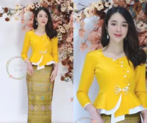 Laos/Thai Traditional Silk Blouse, 7 Colors, Chest 32"- 42" Style #41 Thai Silk Blouses