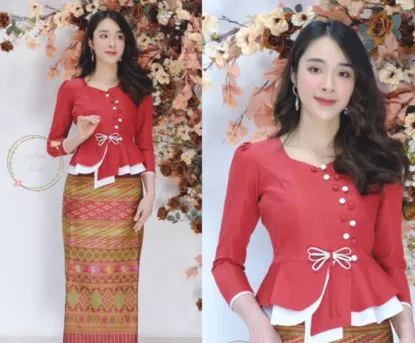 Laos/Thai Traditional Silk Blouse, 7 Colors, Chest 32"- 42" Style #41 Thai Silk Blouses