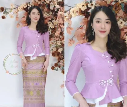Laos/Thai Traditional Silk Blouse, 7 Colors, Chest 32"- 42" Style #41 Thai Silk Blouses