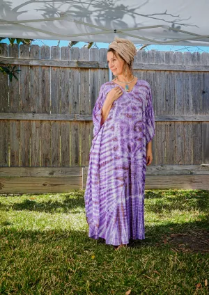 Lavender Mist Tie-Dye Kaftan