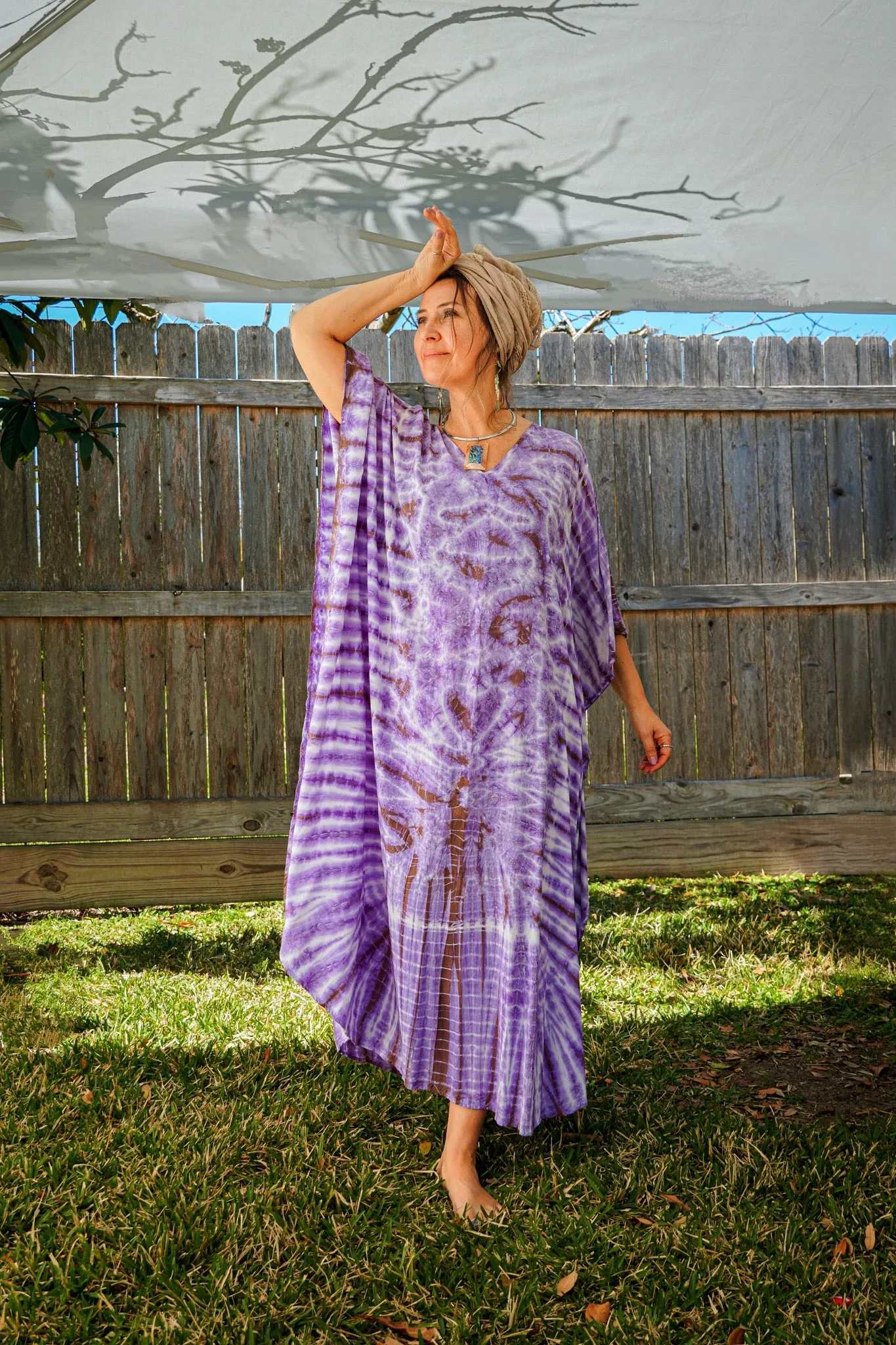 Lavender Mist Tie-Dye Kaftan