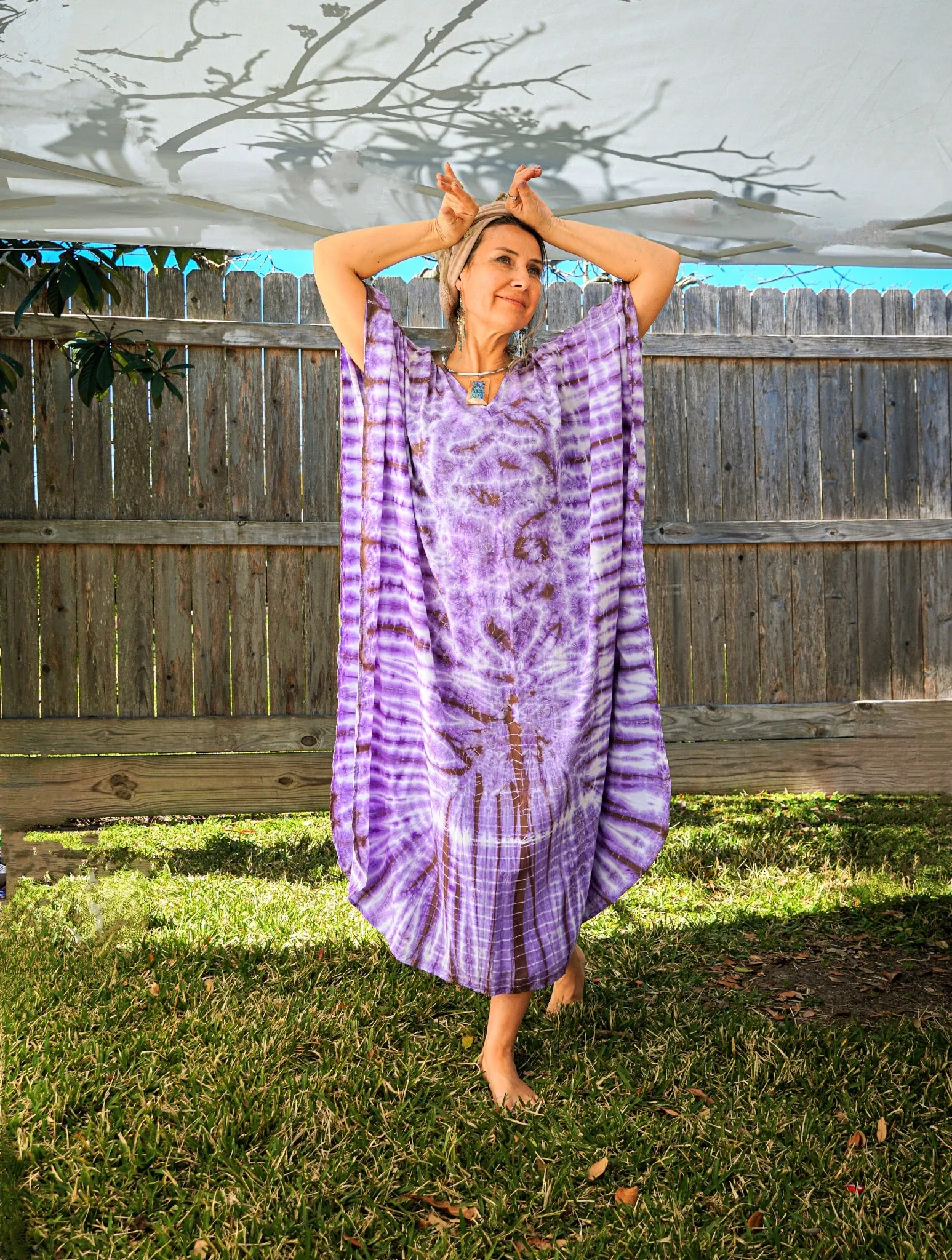 Lavender Mist Tie-Dye Kaftan