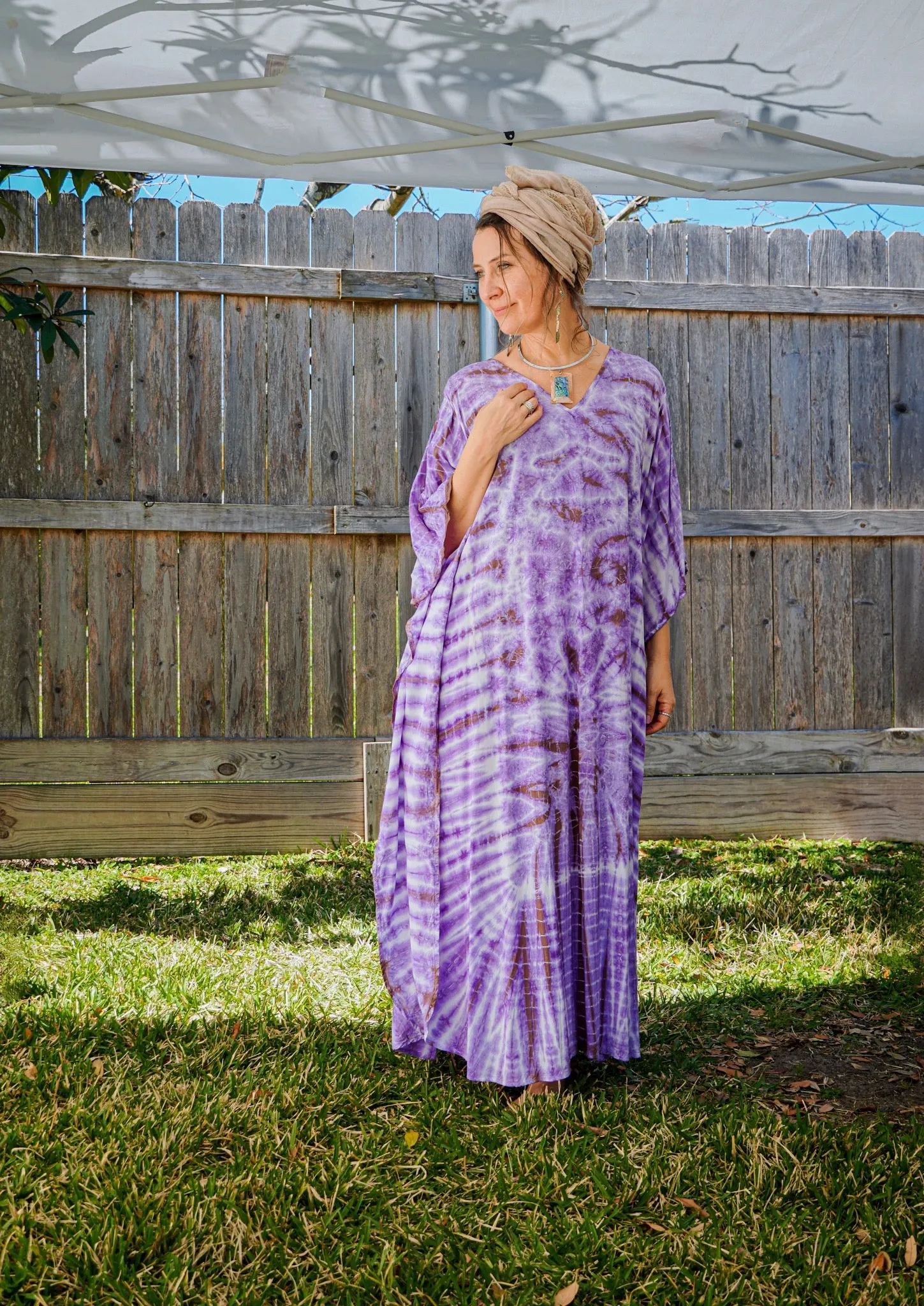 Lavender Mist Tie-Dye Kaftan