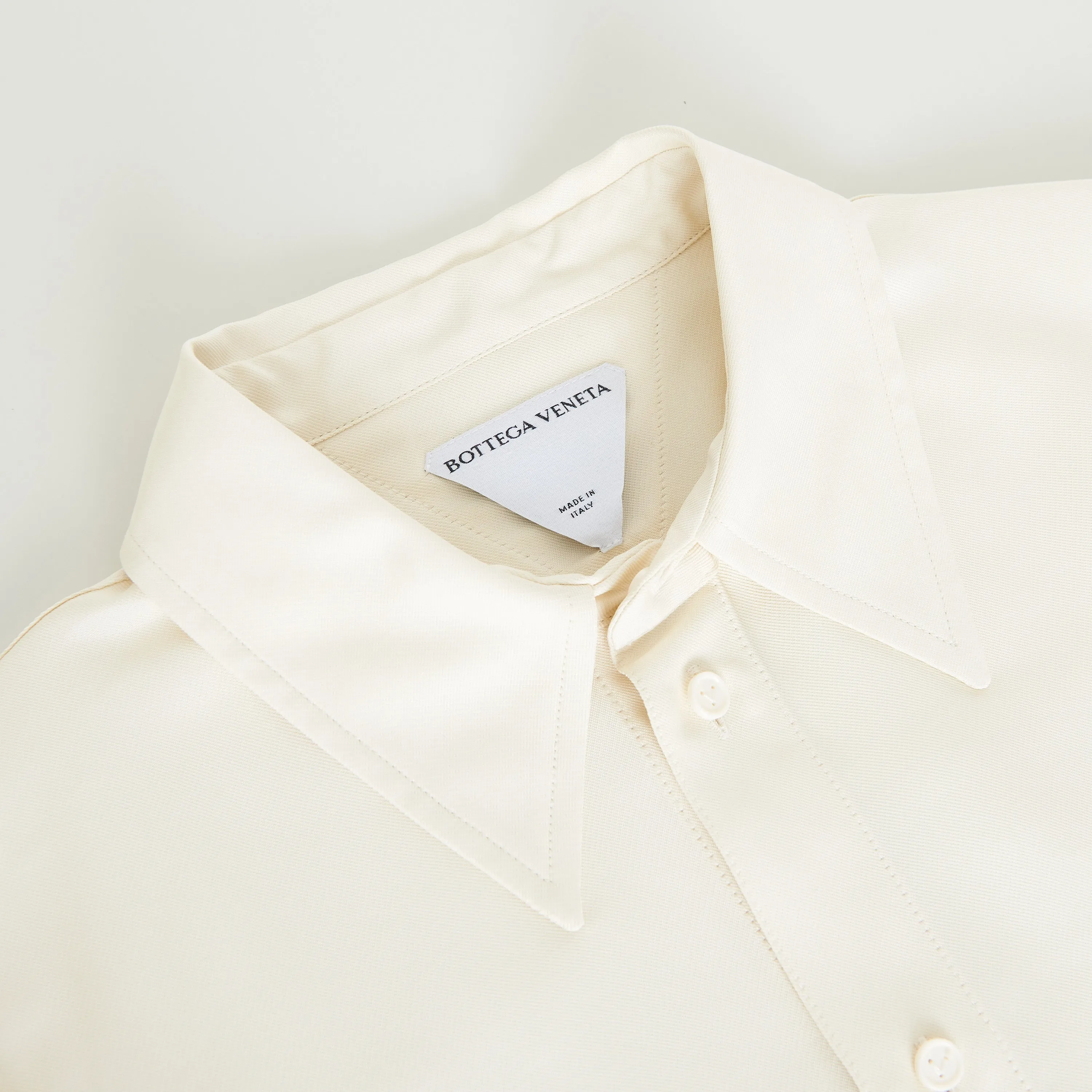 Longsleeve Shirt In Seasalt Beige Viscose & Silk Mix Fluid Twill