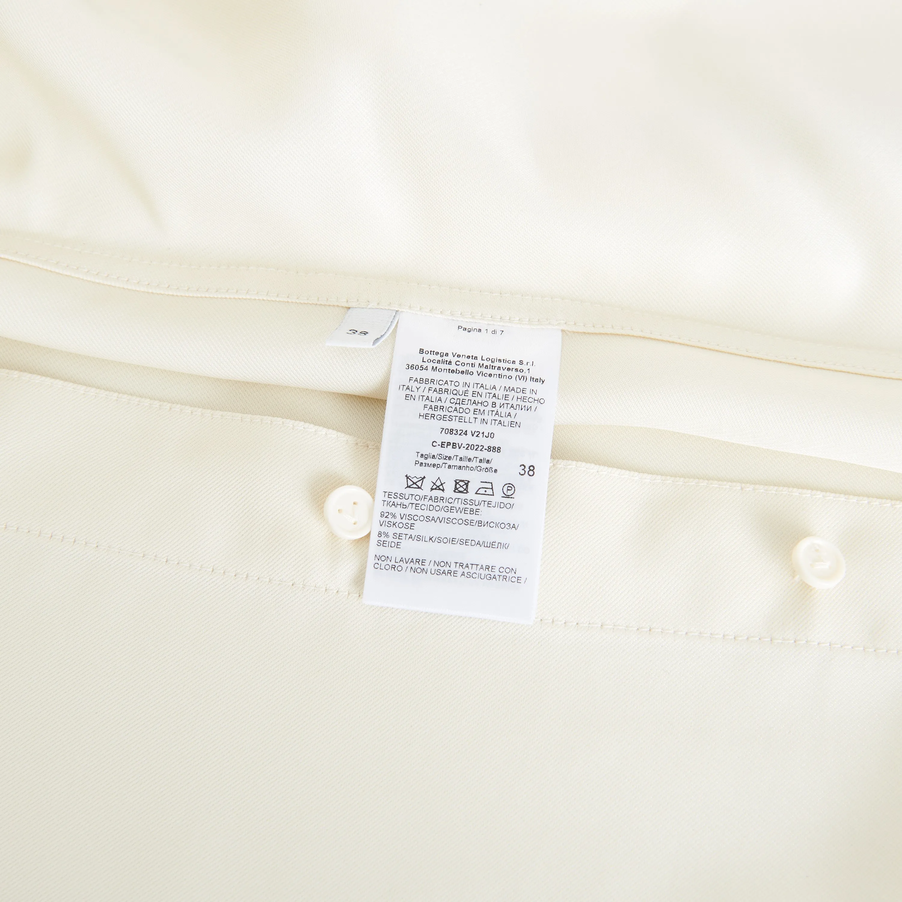 Longsleeve Shirt In Seasalt Beige Viscose & Silk Mix Fluid Twill