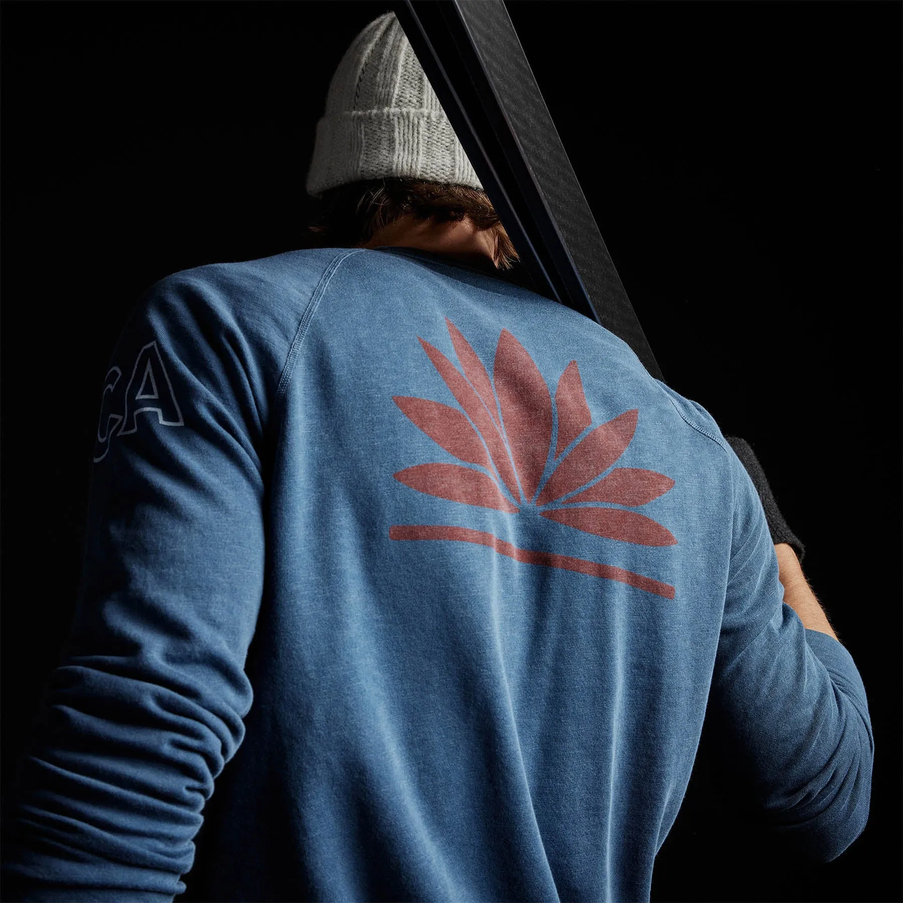 Lotus Graphic French Terry Sweatshirt - Lake Pigment