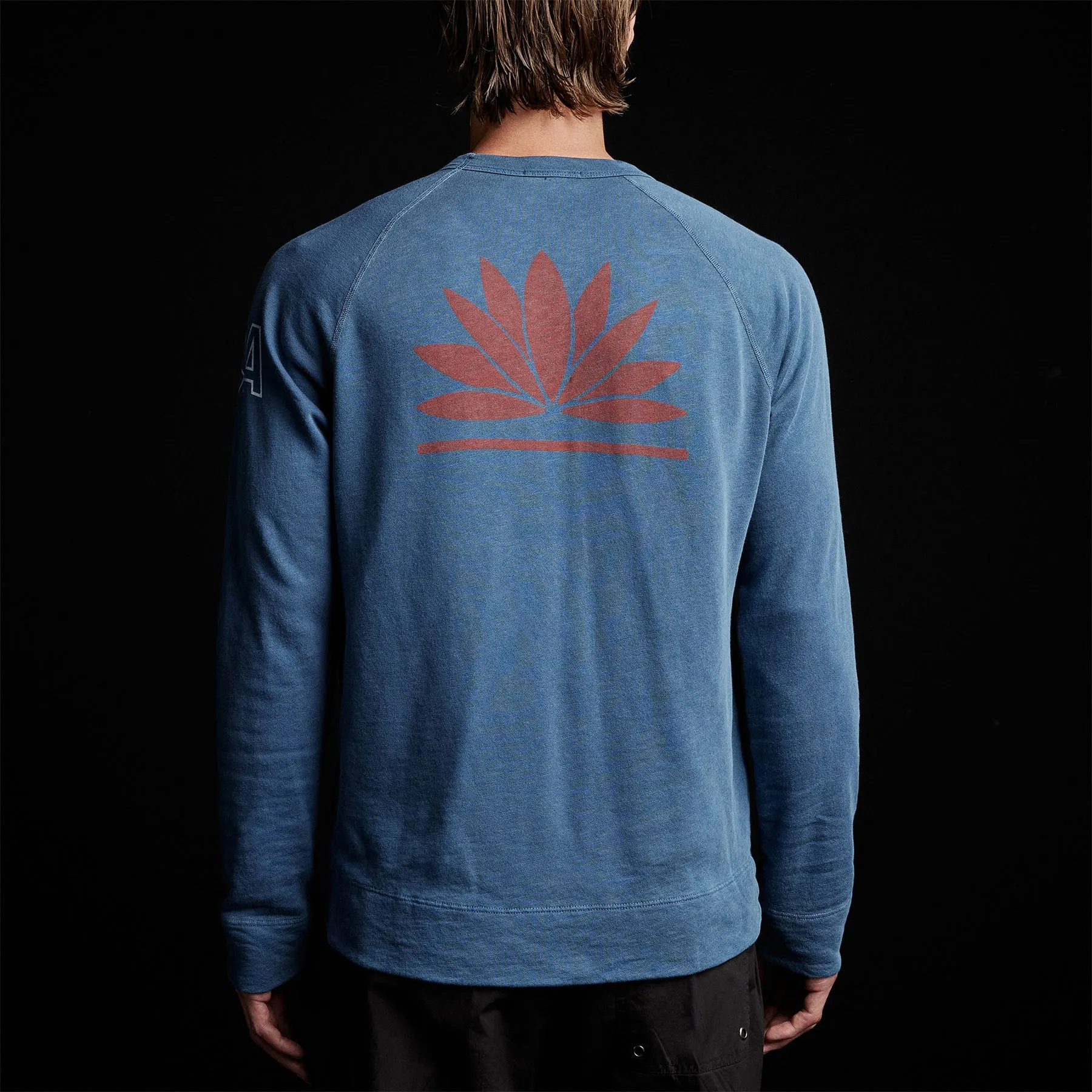 Lotus Graphic French Terry Sweatshirt - Lake Pigment