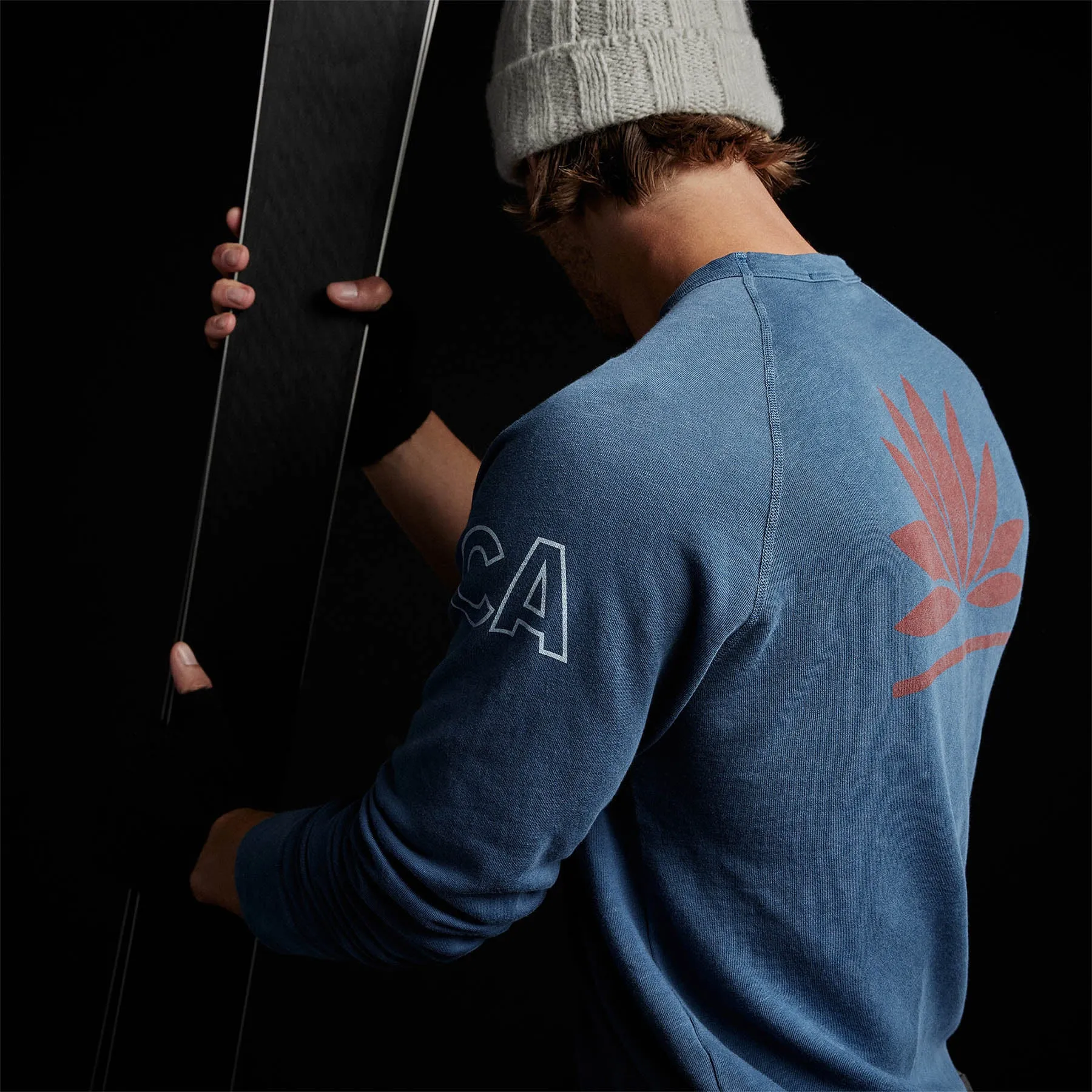 Lotus Graphic French Terry Sweatshirt - Lake Pigment