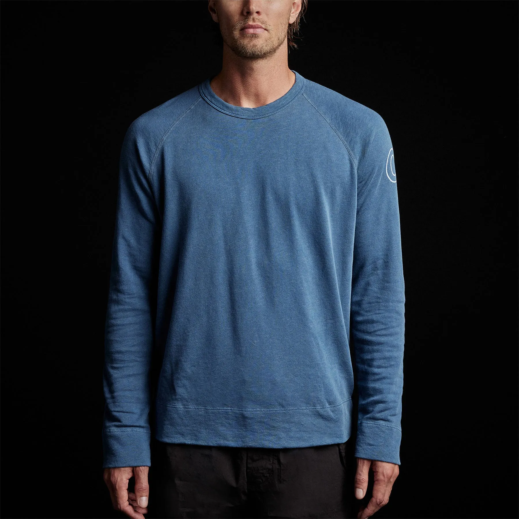 Lotus Graphic French Terry Sweatshirt - Lake Pigment