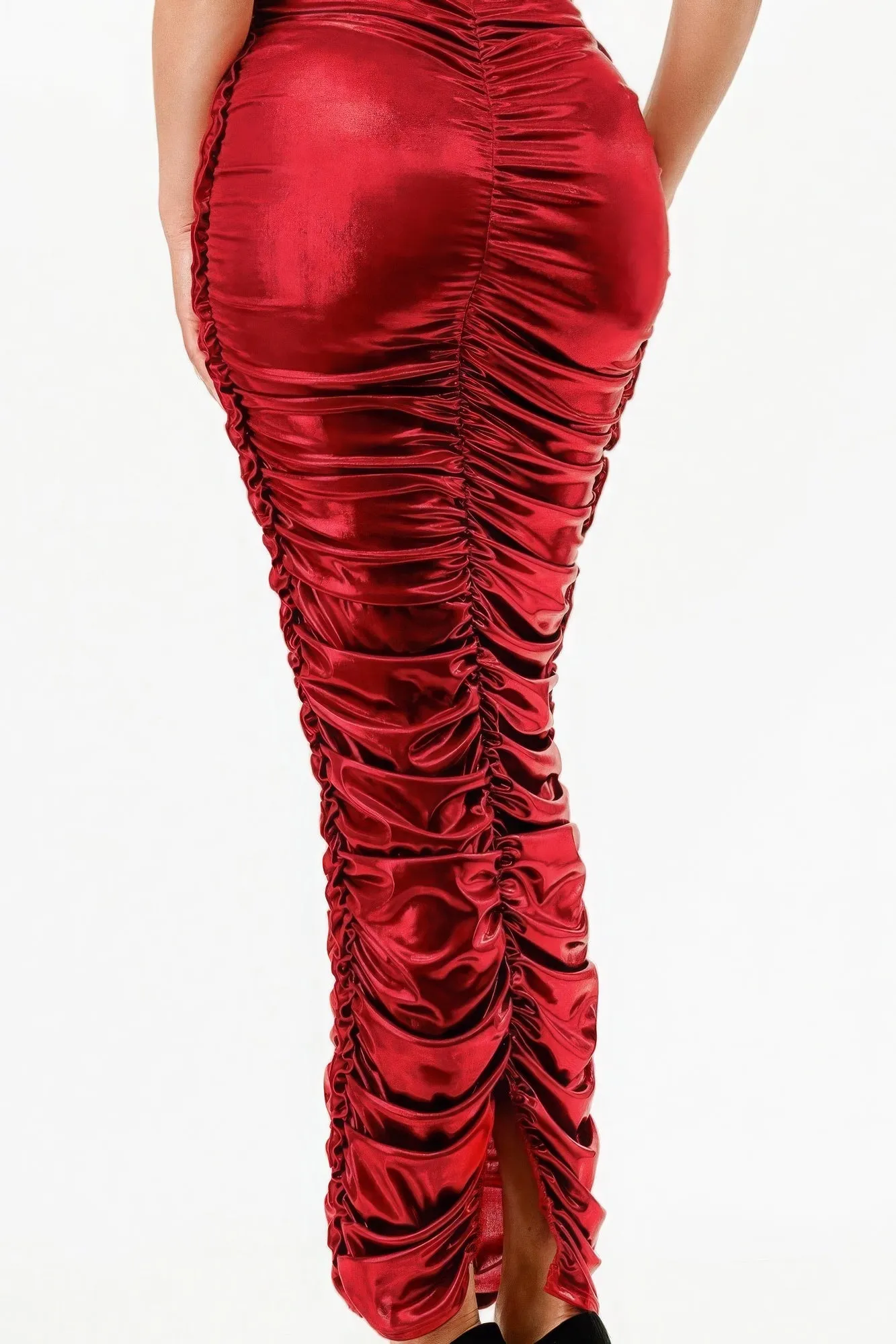 Metallic Halter Dress