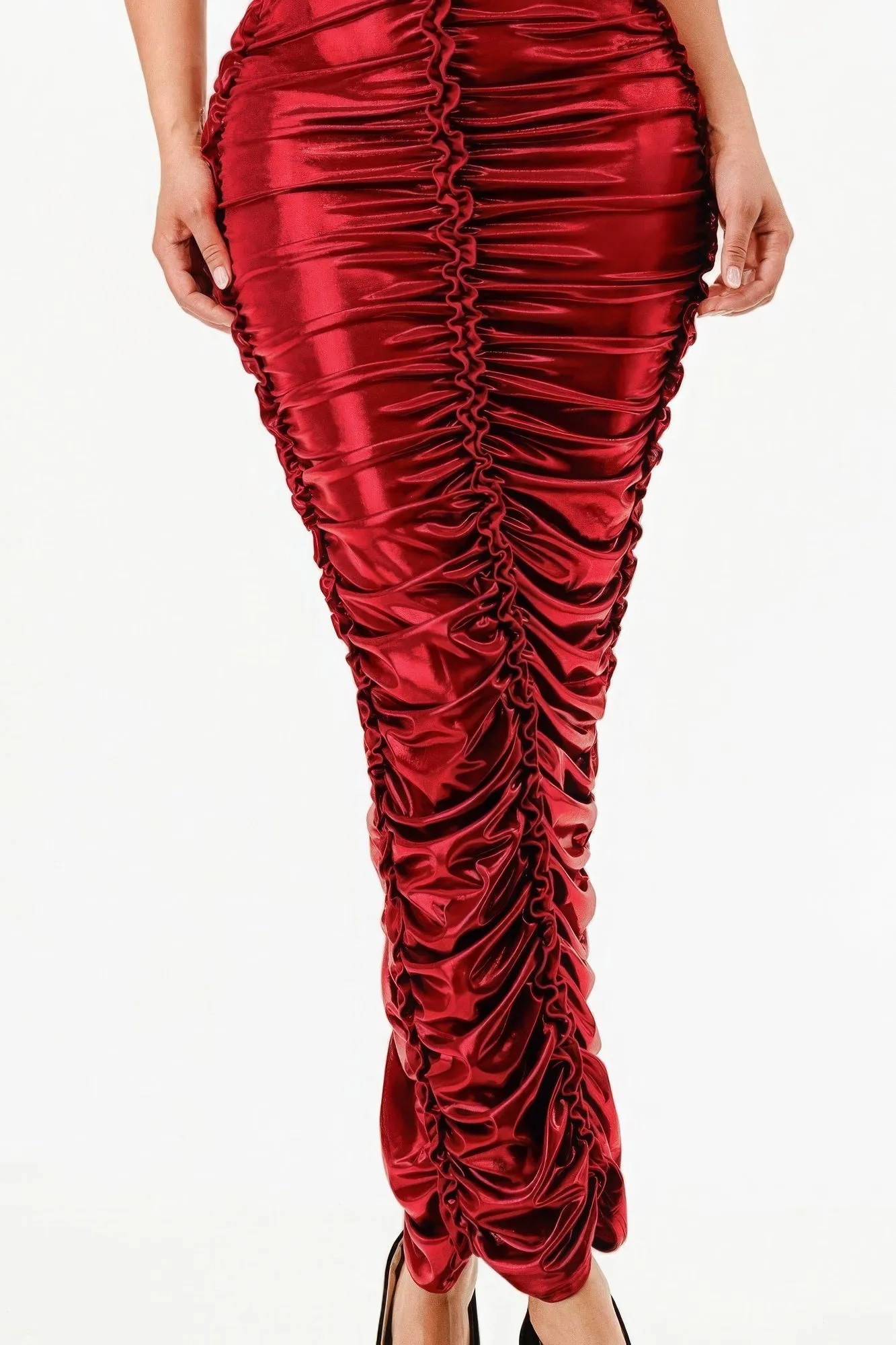 Metallic Halter Dress