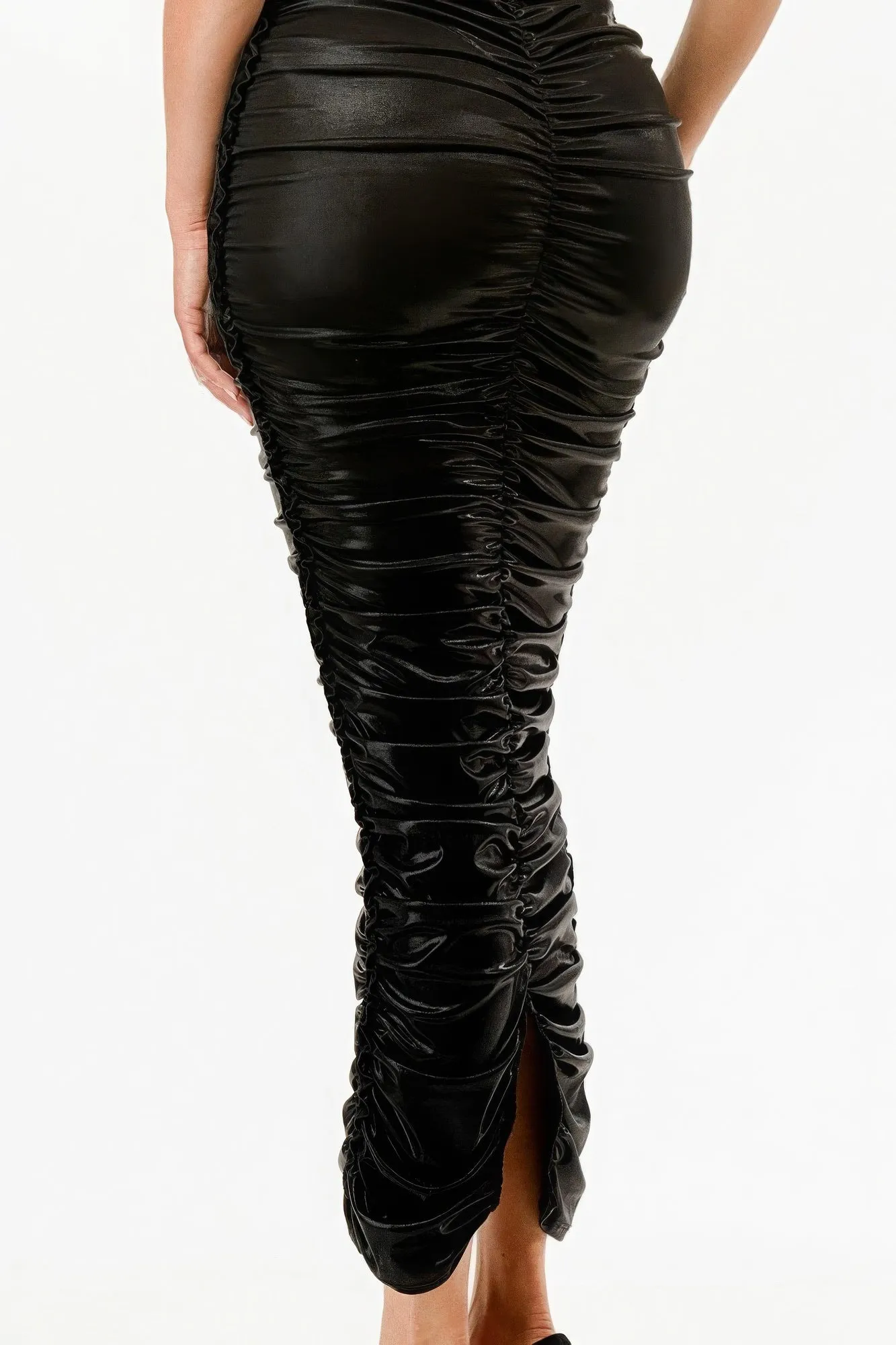 Metallic Halter Dress