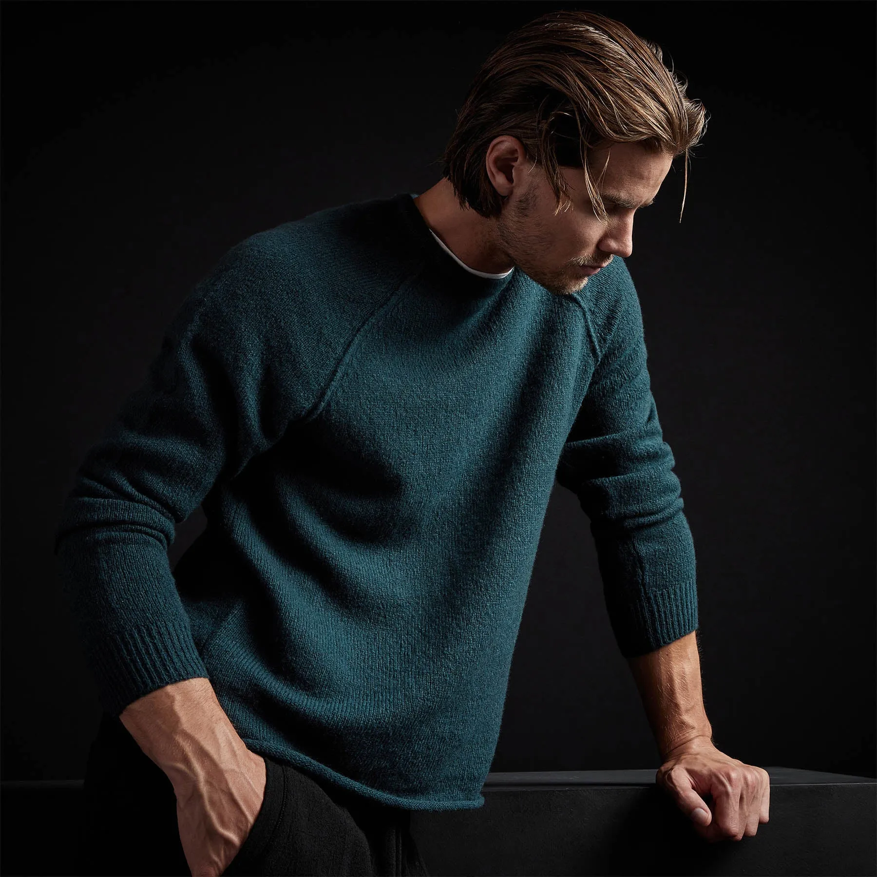 Mid Gauge Cashmere Sweatshirt - Seaweed