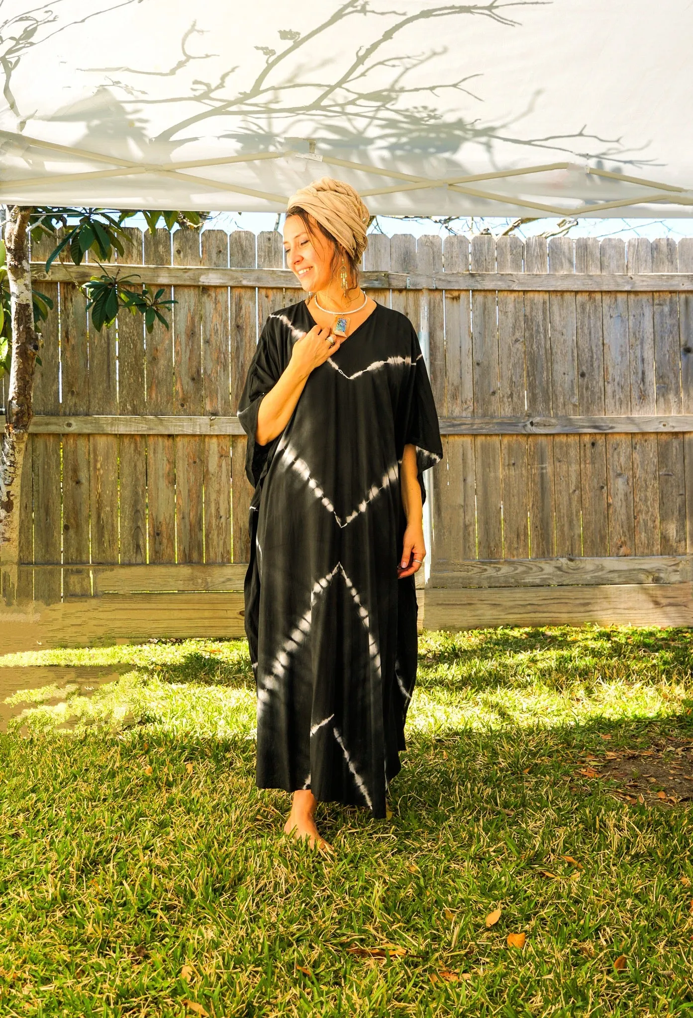 Midnight Diamond Tie-Dye Kaftan