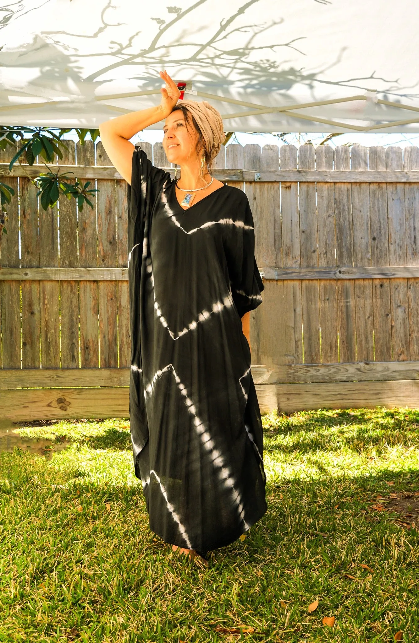 Midnight Diamond Tie-Dye Kaftan